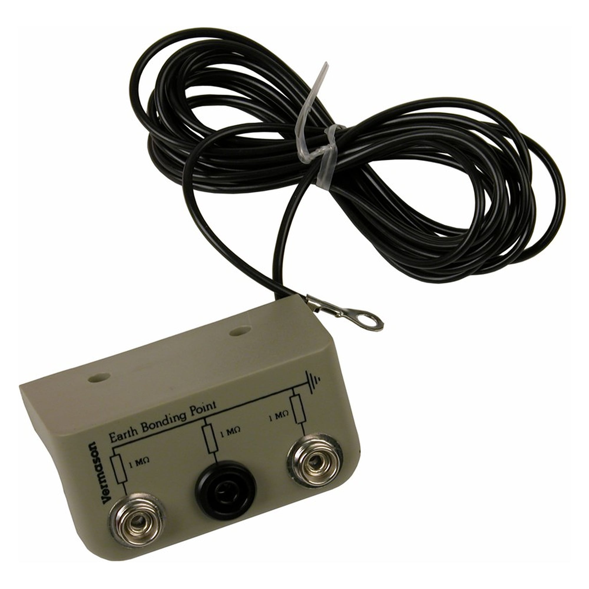 EBP Bar with 2 x 10 mm Stud and 1 x 4 mm Plug Socket, Grey, 3 m Ground Cord - Desco 231288