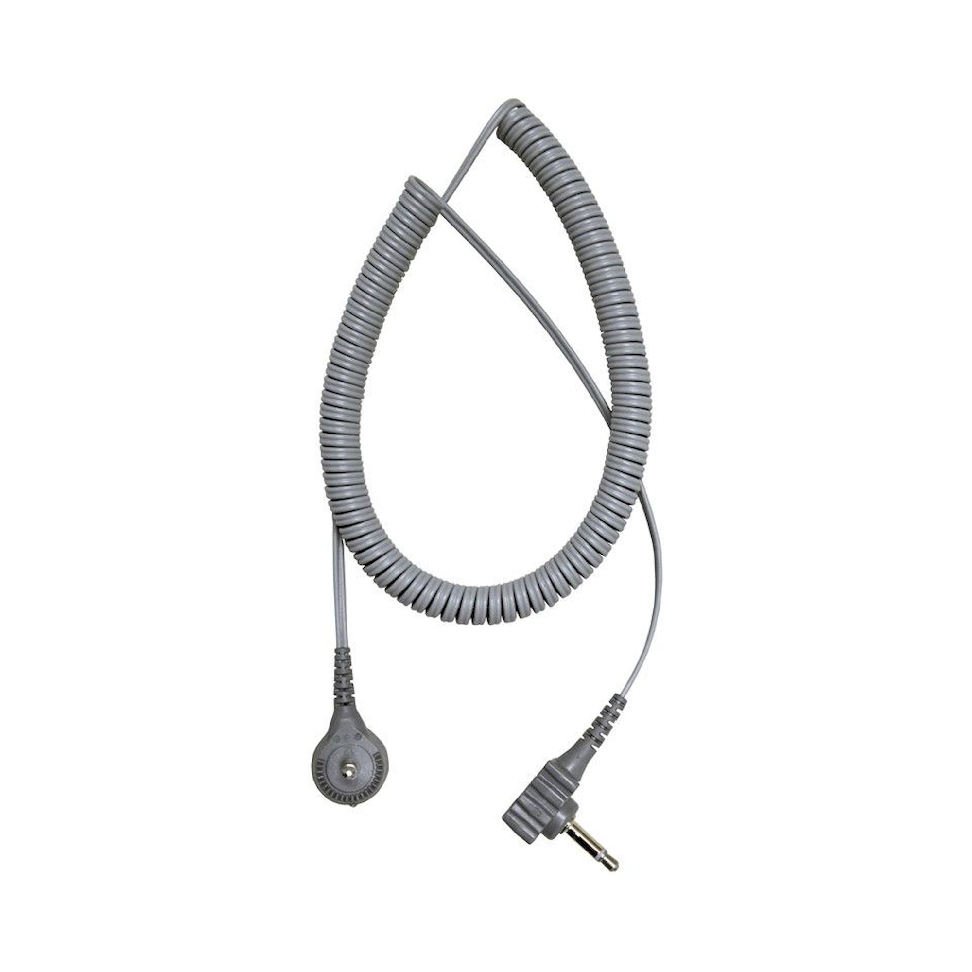 DESCO 2360R. Dual Conductor Coil Cord with Right Angle Mono Plug, 1.5M