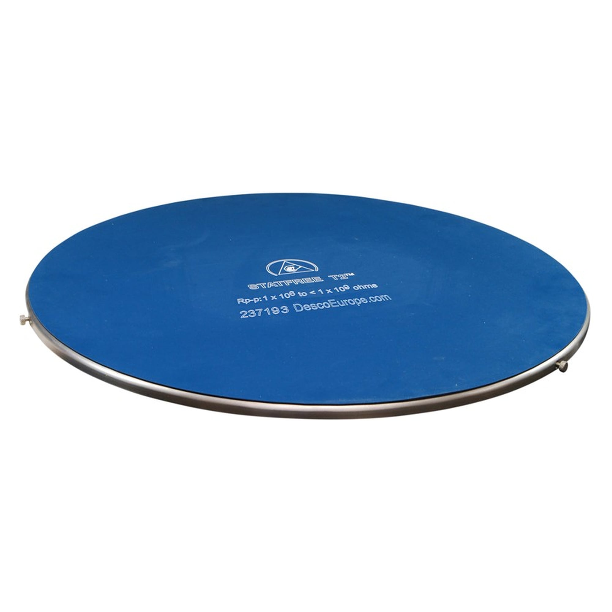 Plateau tournant ESD Gyro-Stat Ø 390 mm, 100 kg, inox avec tapis Statfree T2 - Desco 237193