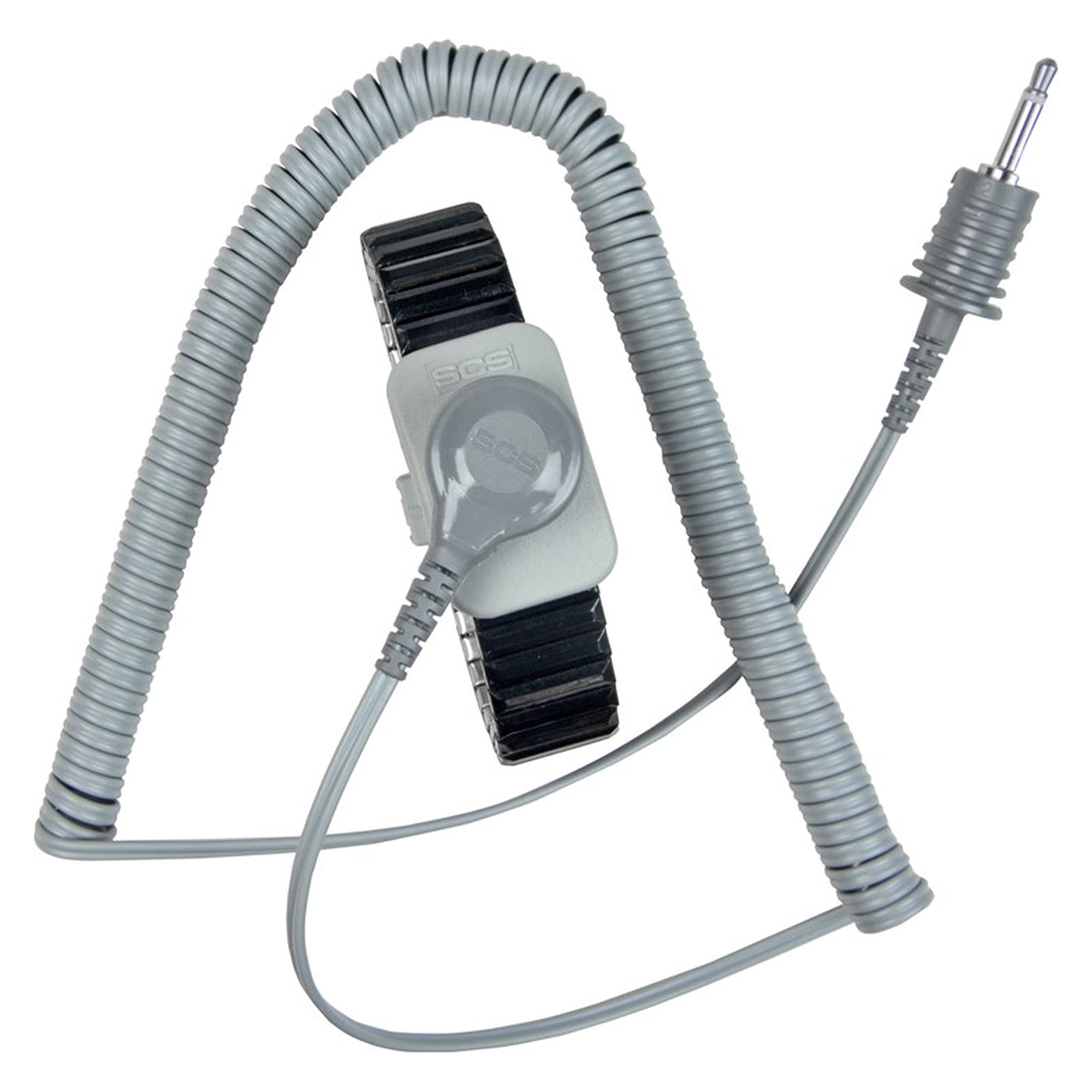 Dual Conductor Metal Wrist Strap, Medium, with 1.5 m Coil Cord and 1 Megohm - Desco 2382
