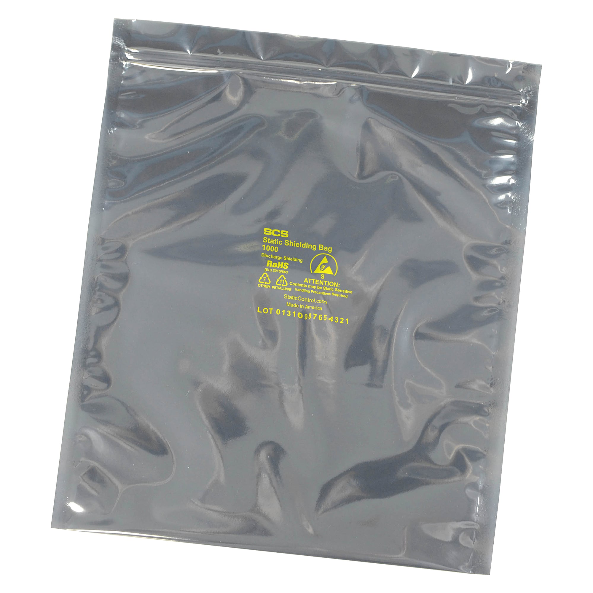 Sachet de blindage métal intérieur à fermeture zip, transparent, formats de 50 x 75 à 610 x 610 mm, paquet de 100 - Desco