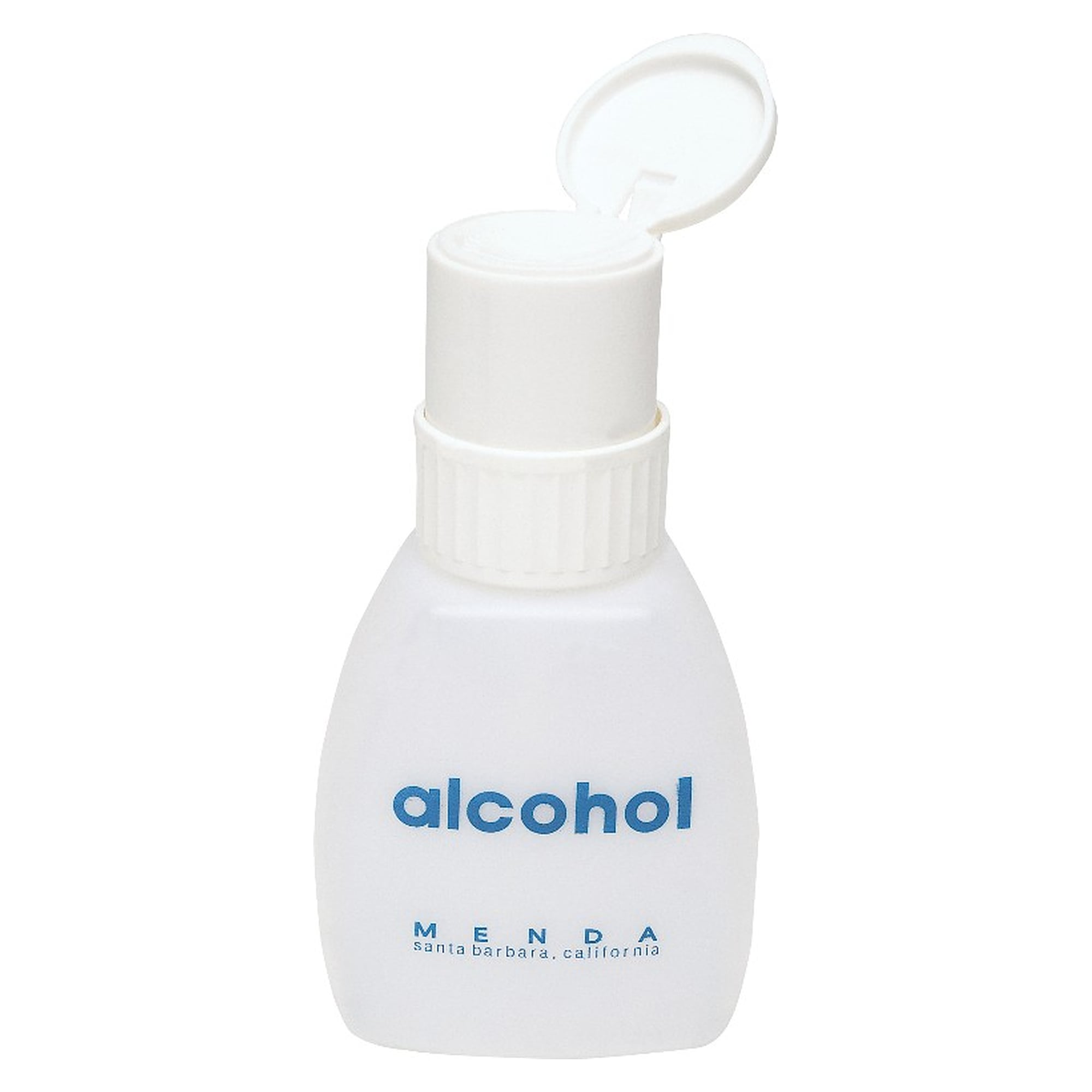 Menda Twist-Lock Pump Dispenser, Euro-style 240 ml bottle, "Alcohol" imprint - Desco 35216