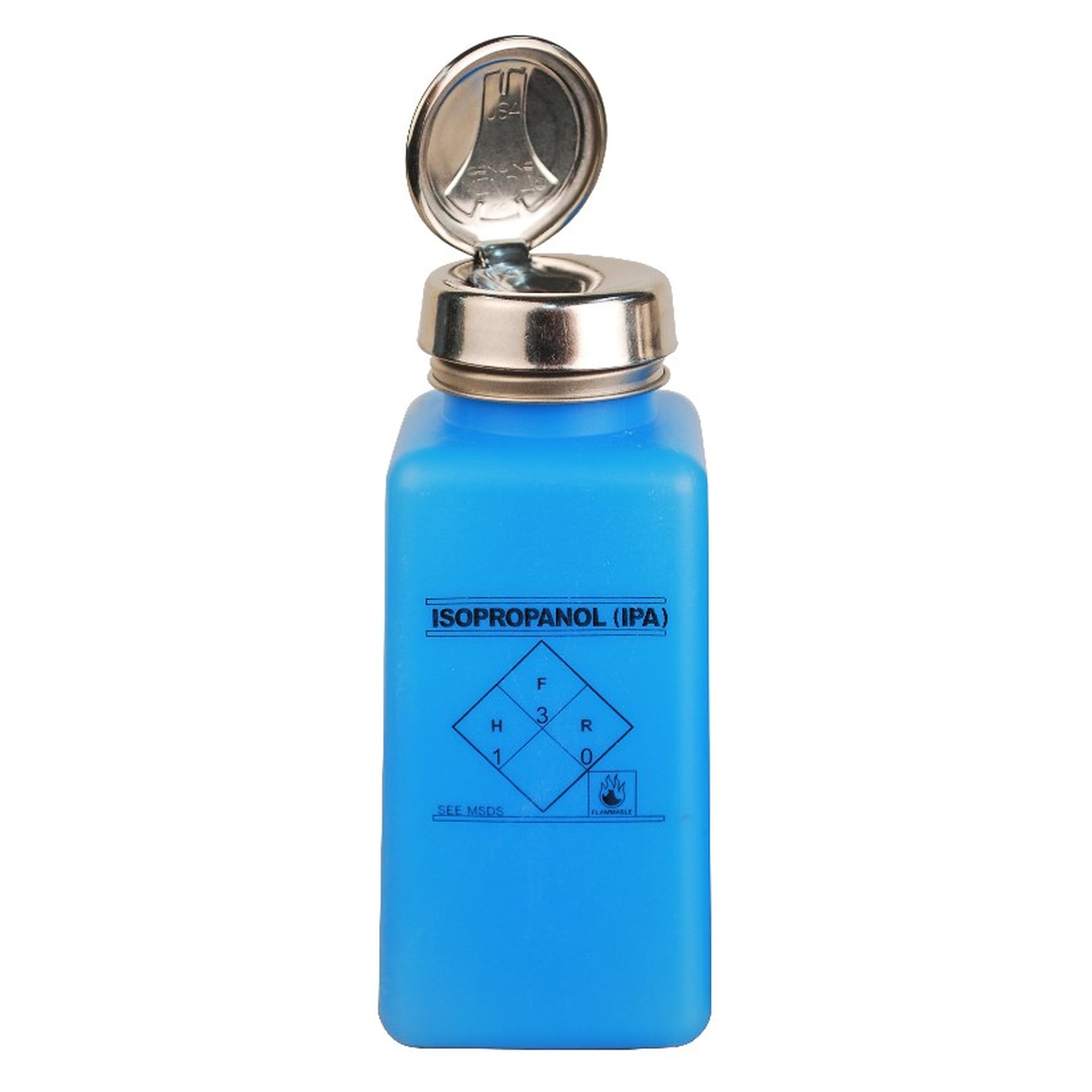 Distributeur One-Touch durAstatic 240 ml, bleu, marqué IPA, dissipatif - Desco 35289