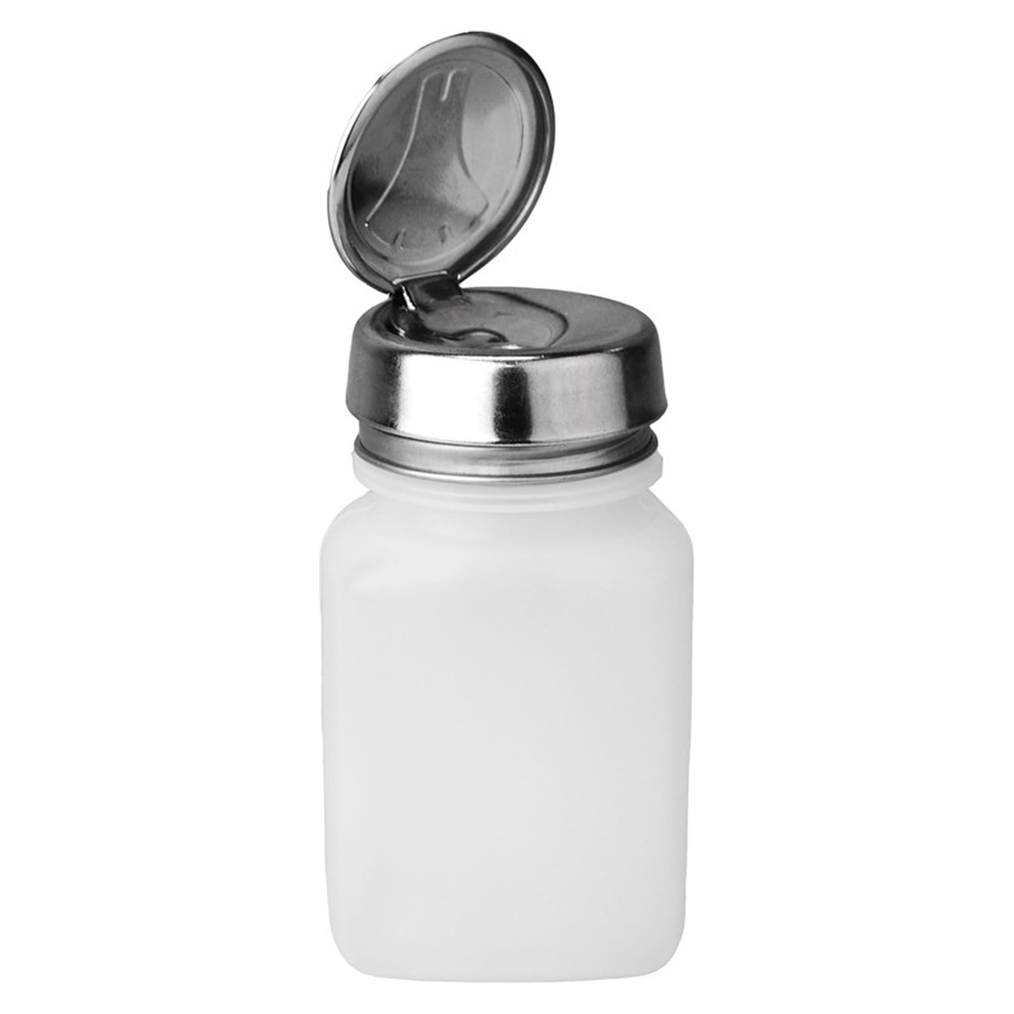 Distributeur One-Touch avec flacon carré PEHD 60 ml, translucide, pompe inox - Desco 35304