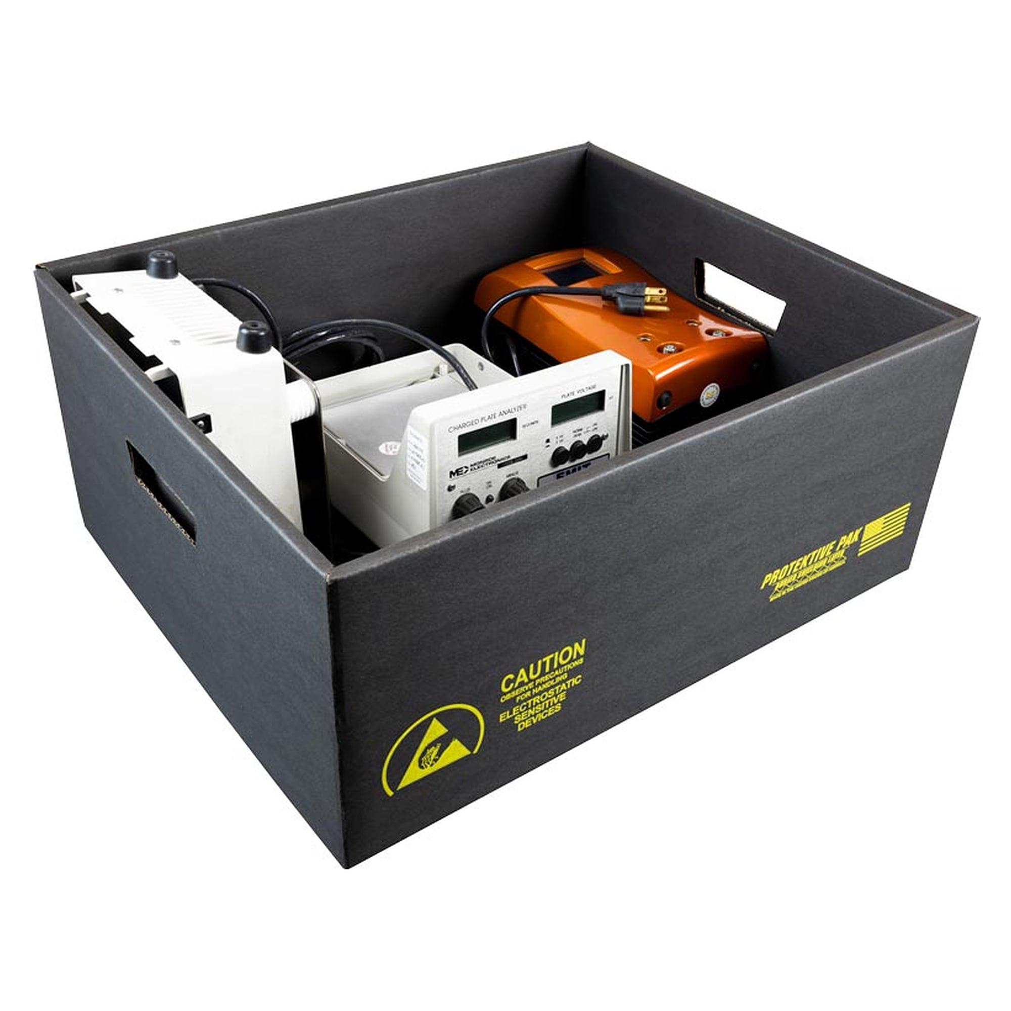 ESD Storage Container, Corrugated, Dissipative, Inside 429 x 254 x 89 to 584 x 327 x 321 mm - Desco