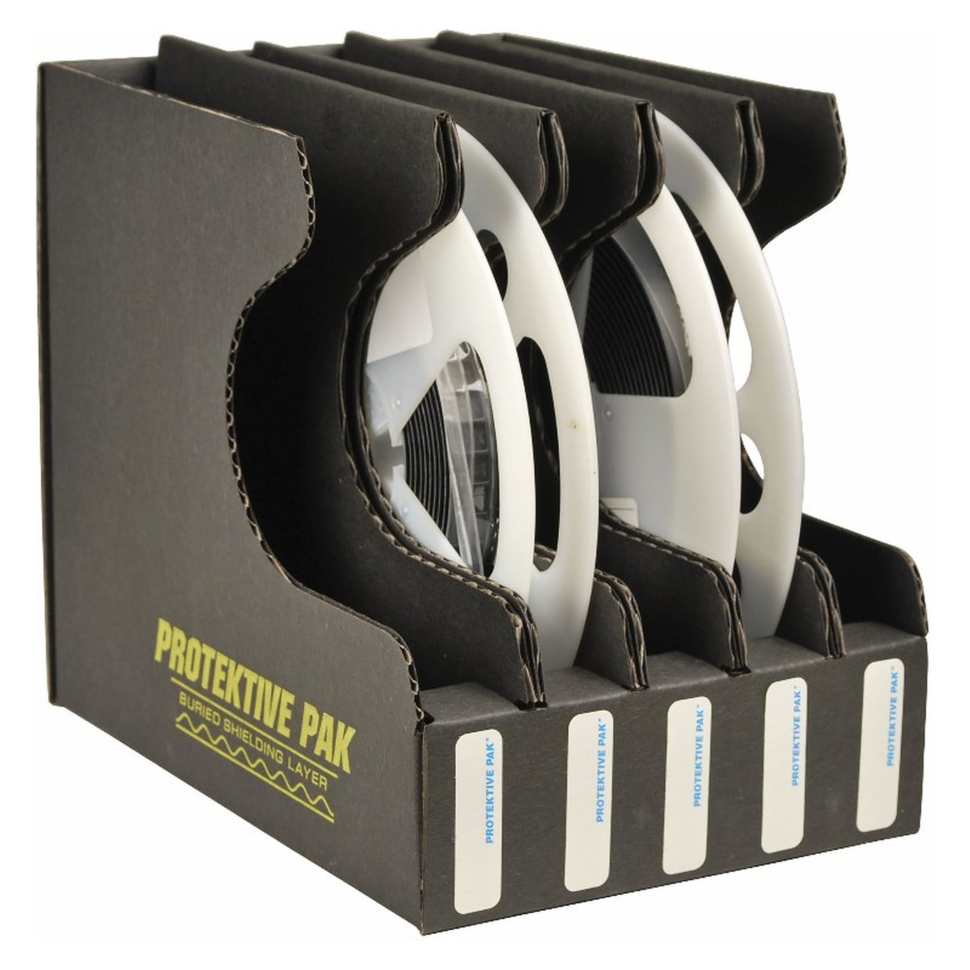 ESD-Rollenbox für 7-Zoll-Rollen (178 mm), 5 Fächer, 146 x 210 x 184 mm - Desco 37566