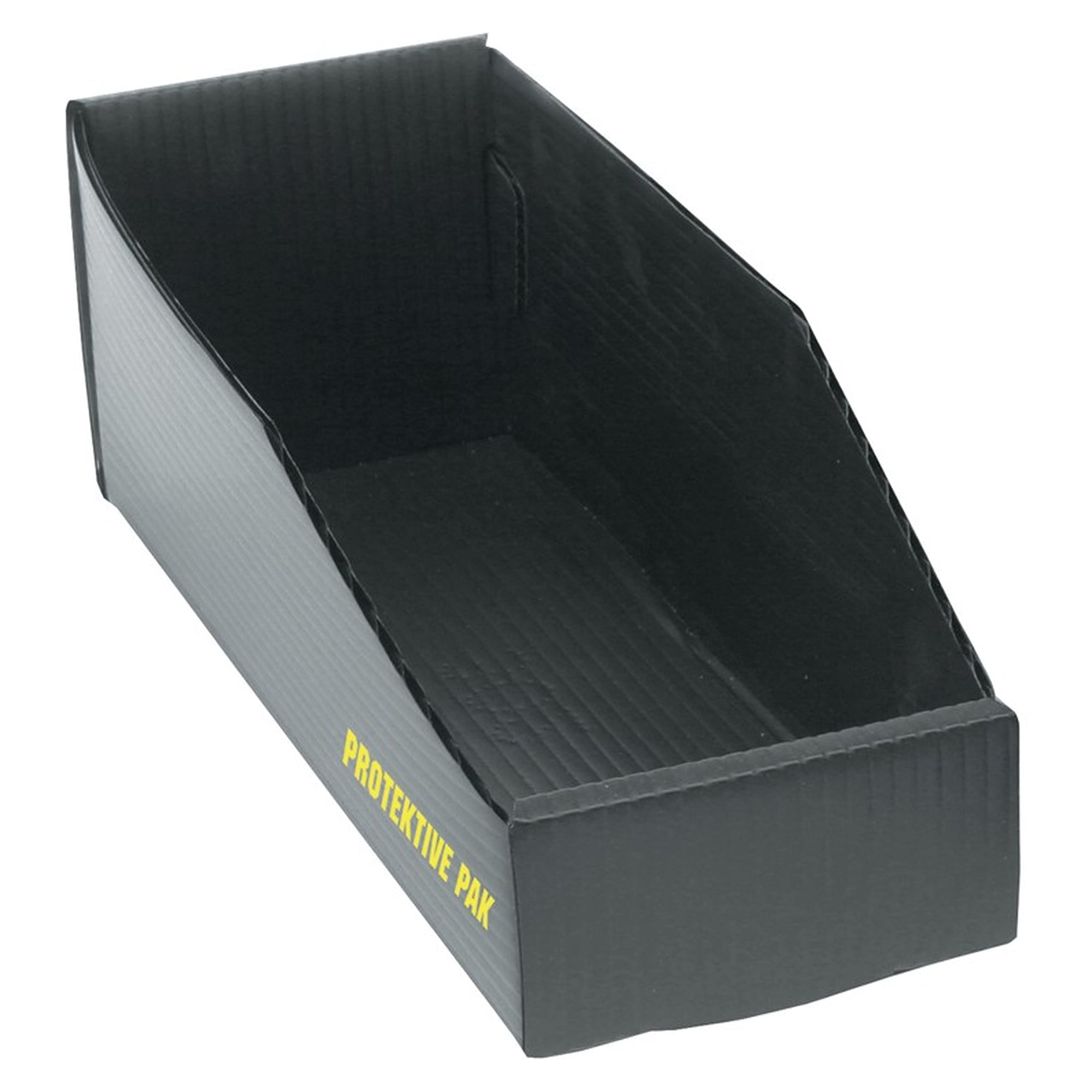 ESD Open Bin Box Plastek, Conductive, 457 x 102 x 102 mm - Desco 38904