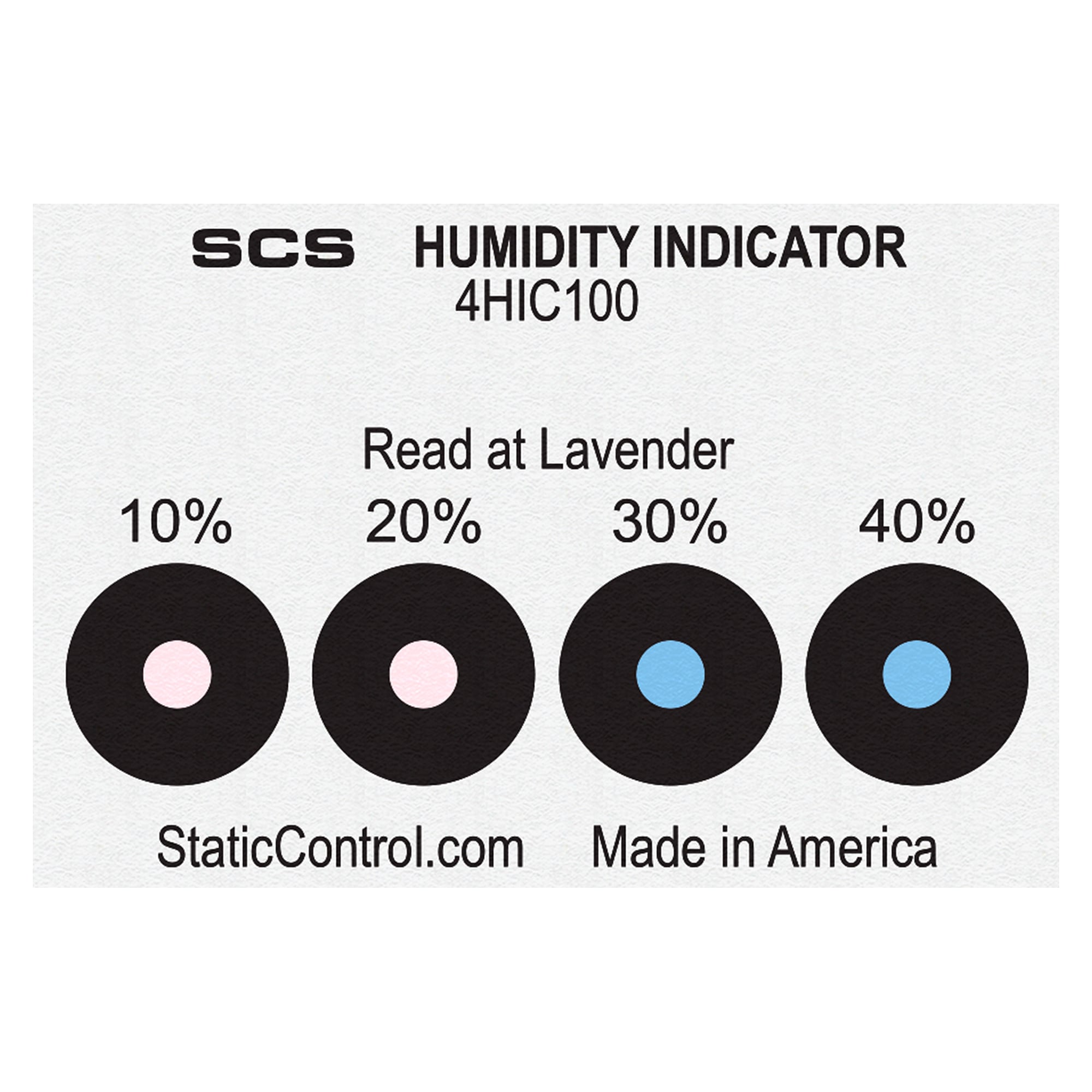 Humidity Indicator Cards, 4 Spots, Can of 100 - Desco 4HIC100
