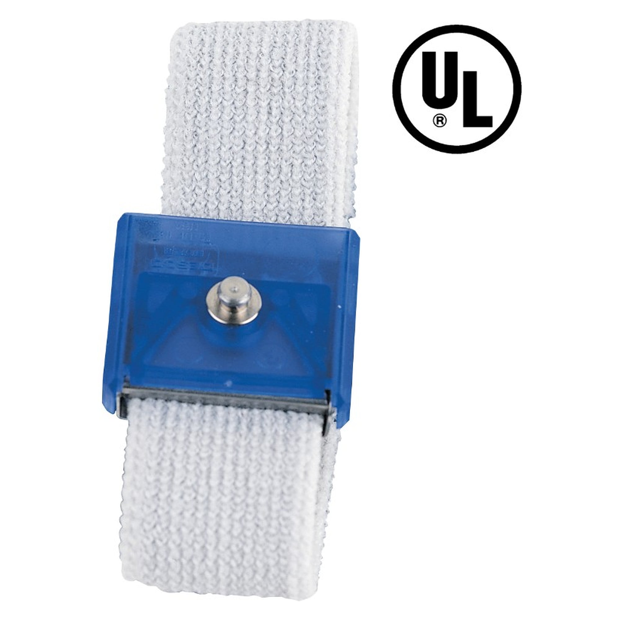 Jewel ESD Wristband, Elastic, Adjustable, Sapphire, 4 mm Snap - Desco 60000