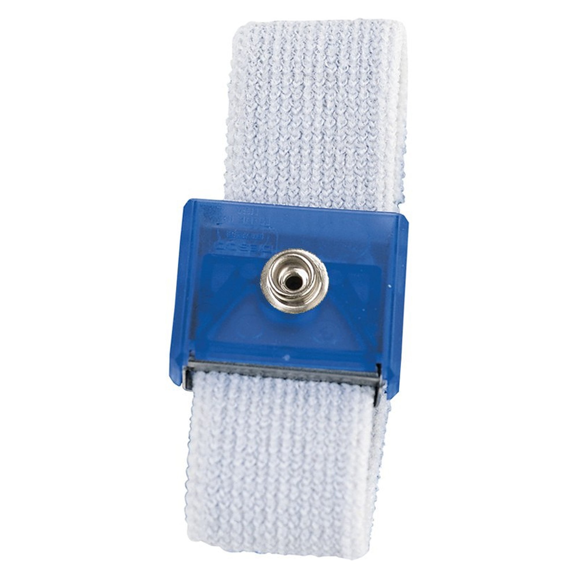 Jewel ESD Wristband, Elastic, Adjustable, Sapphire, 10 mm Snap - Desco 60001