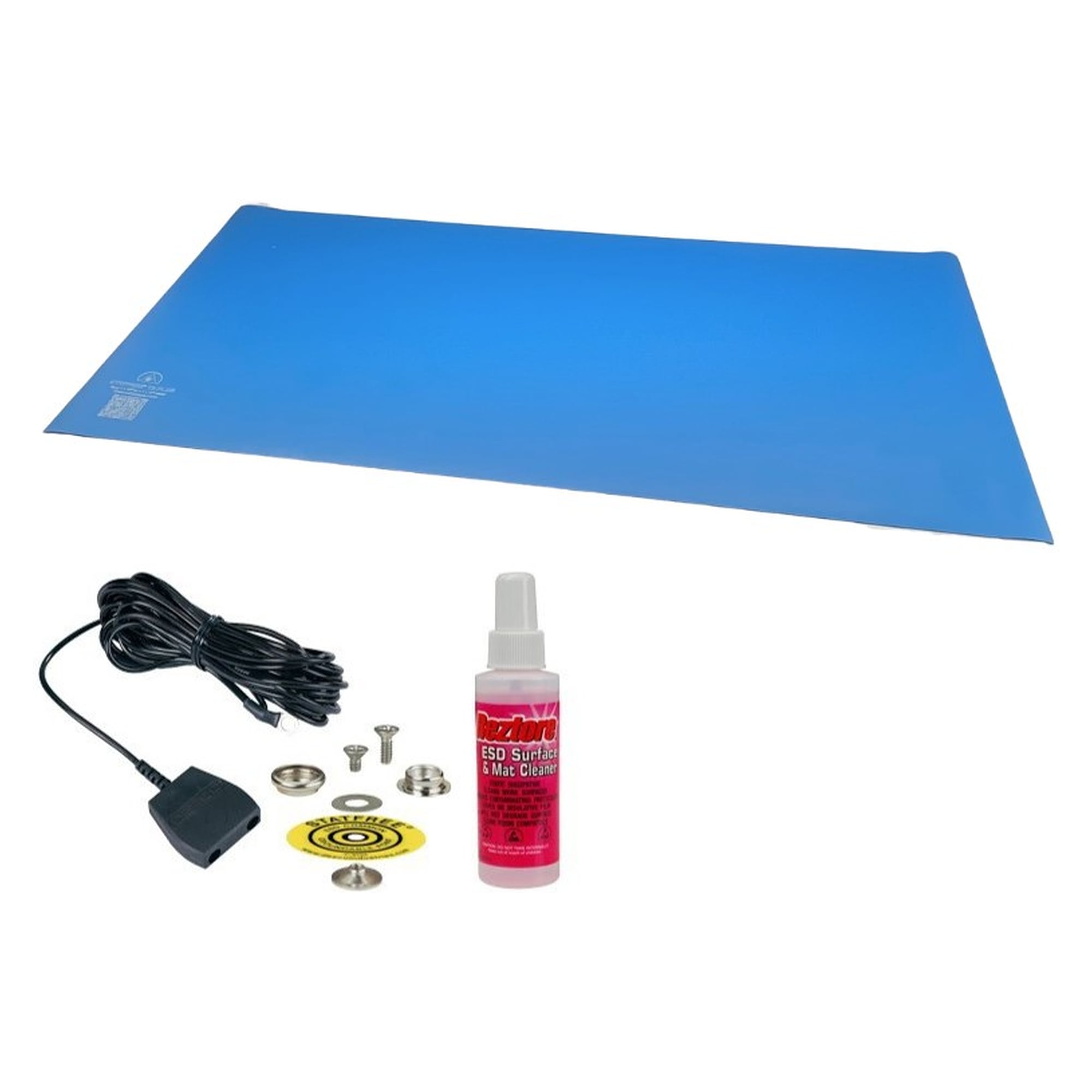Statfree T2 Plus ESD-Tischmatten-Set mit Erdung, ableitfähig, 1,5 mm, 0,6 x 0,9 bis 0,6 x 1,2 m - Desco