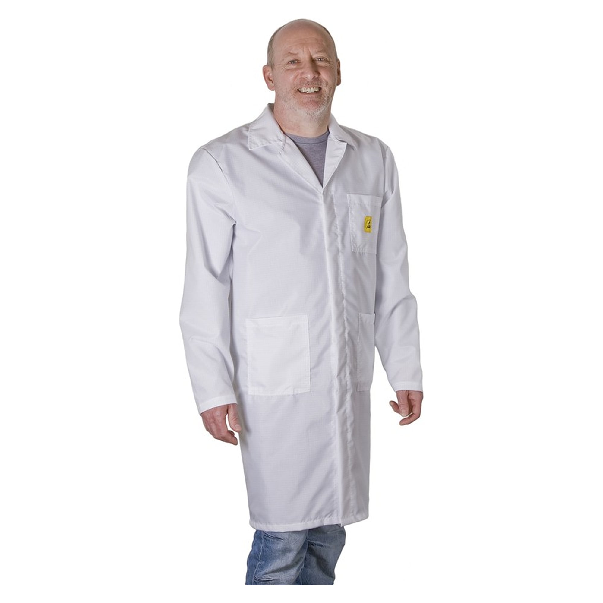 ESD-Laborkittel weiß, ableitfähig, unisex
