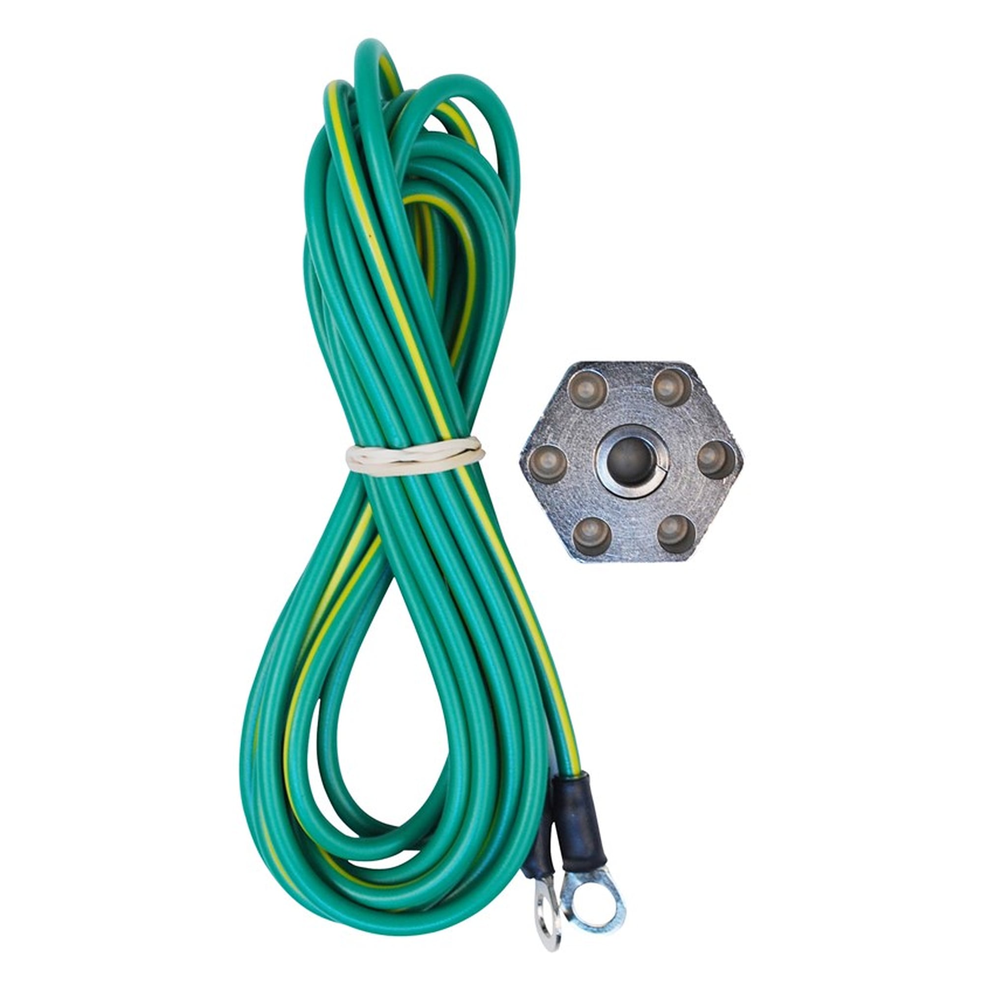 Multi-Ground Hub, Brass, 6 Banana Jacks and 6 Screw Terminals - Desco 770043