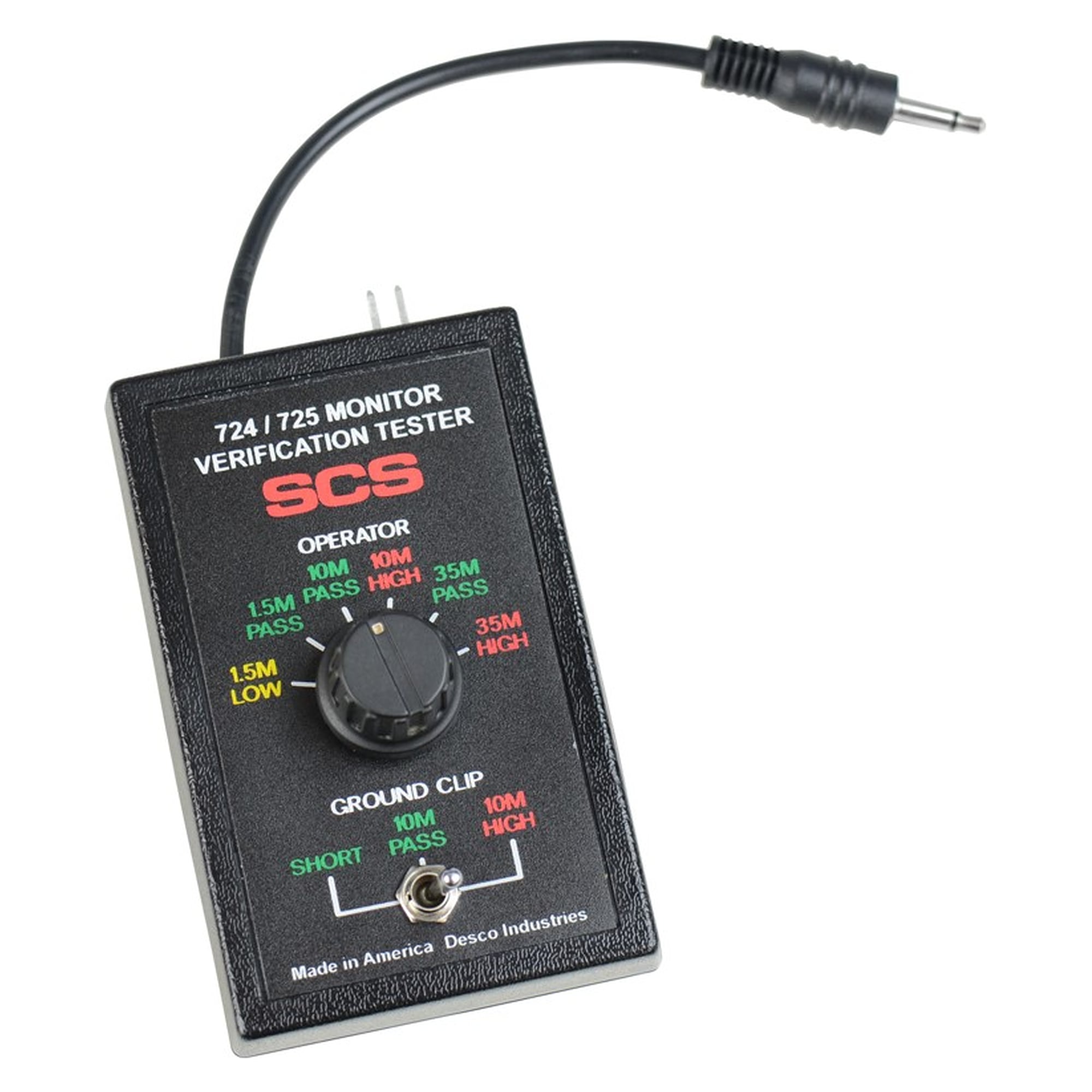 Verification Tester for 724 Workstation Monitor and 725 Wrist Strap Monitor, NIST Calibrated - Desco 770065