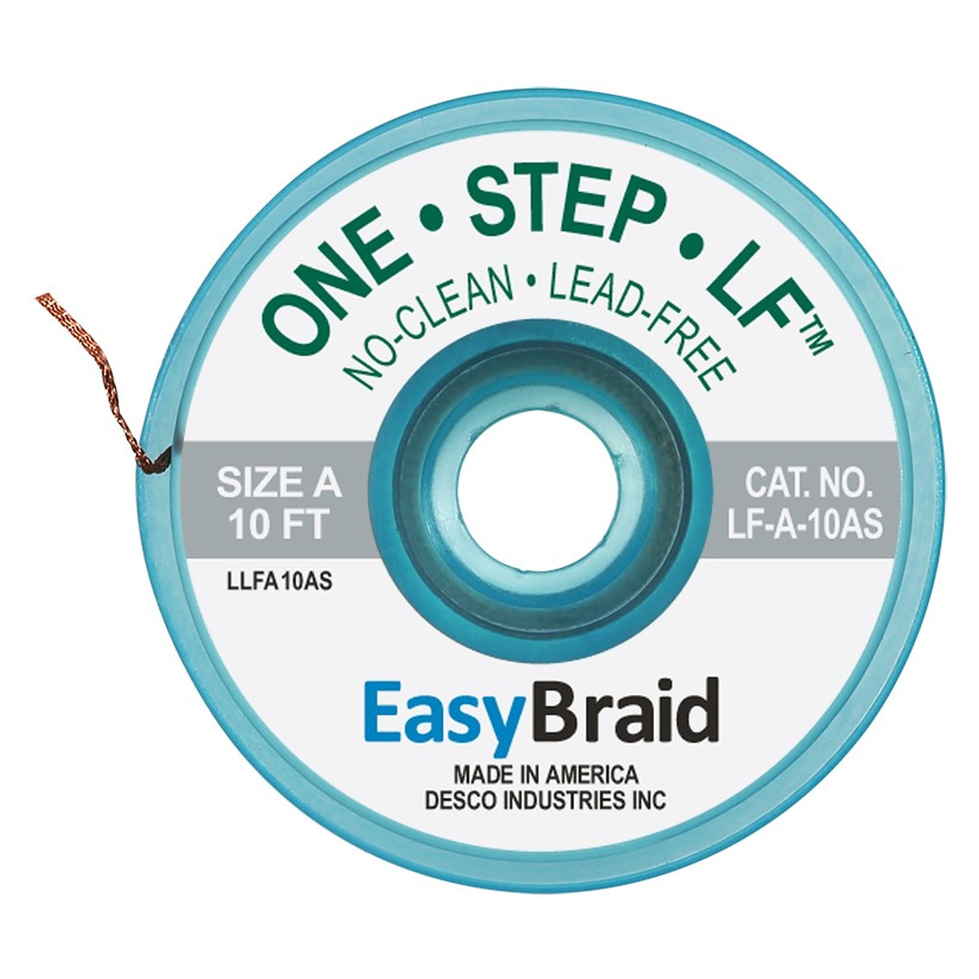 Lead-Free Desoldering Braid, Antistatic Bobbin, Pack of 25, 0.635 mm to 3.2 mm Wide - Desco