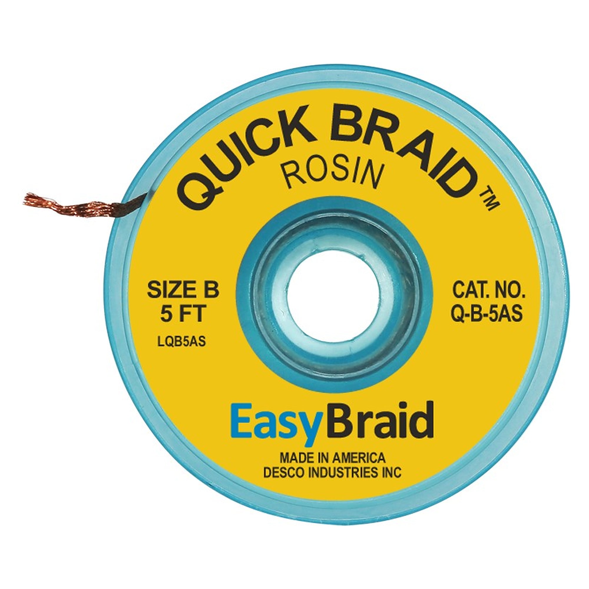 Desoldering Braid Quick Braid, antistatic, 1.27 to 3.2 mm wide, pack of 25 - Desco