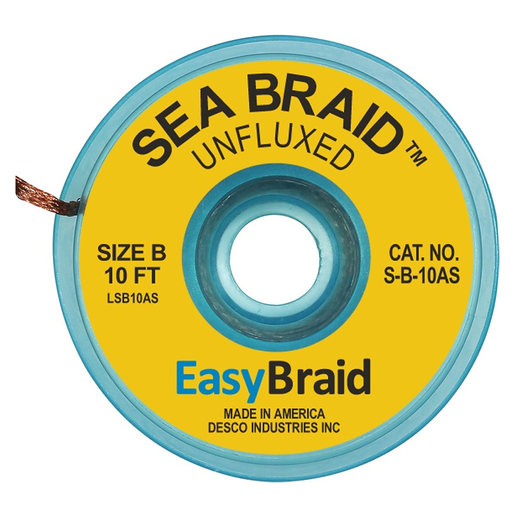 Desoldering Braid Sea Braid, antistatic, 1.27 or 2.54 mm wide, pack of 25 - Desco