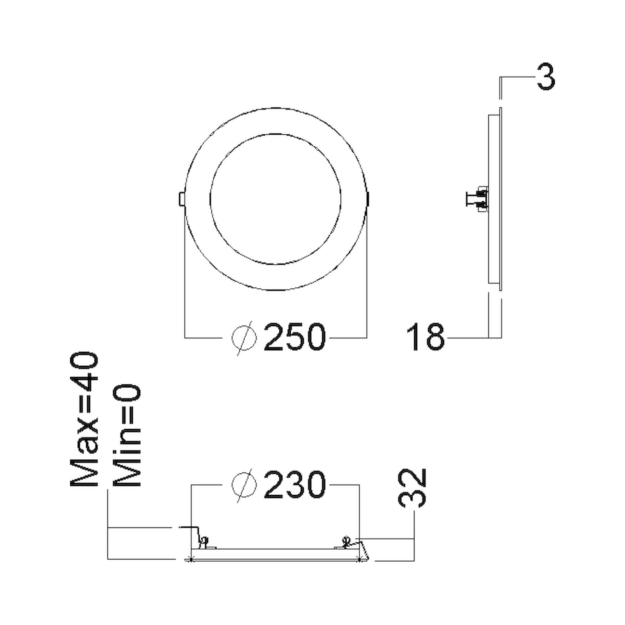 Glamox D35-R230 downlight, 1849 lm, 3000 K, switchable