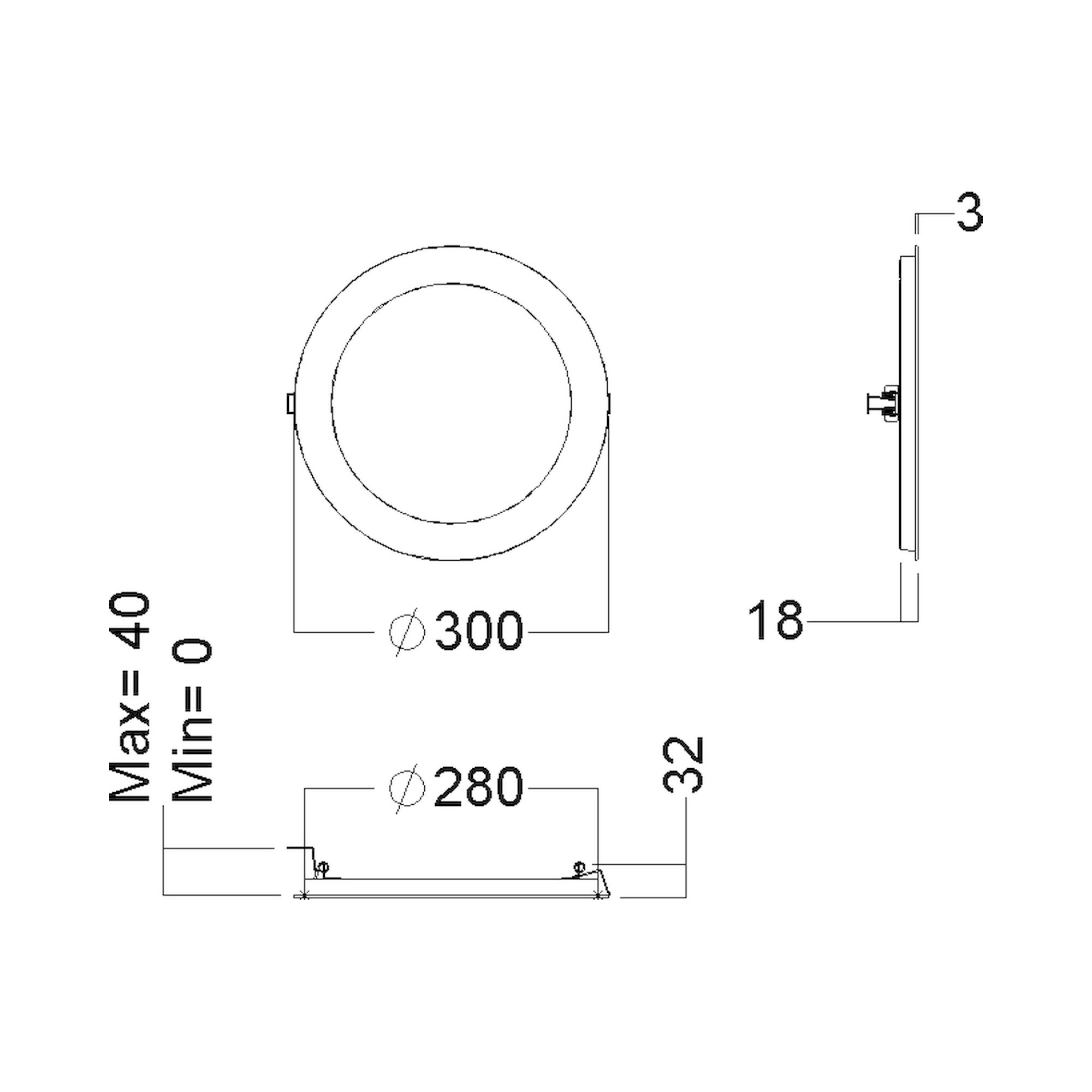 Glamox D35-R280 downlight, 3076 lm, 4000 K, DALI dimmable
