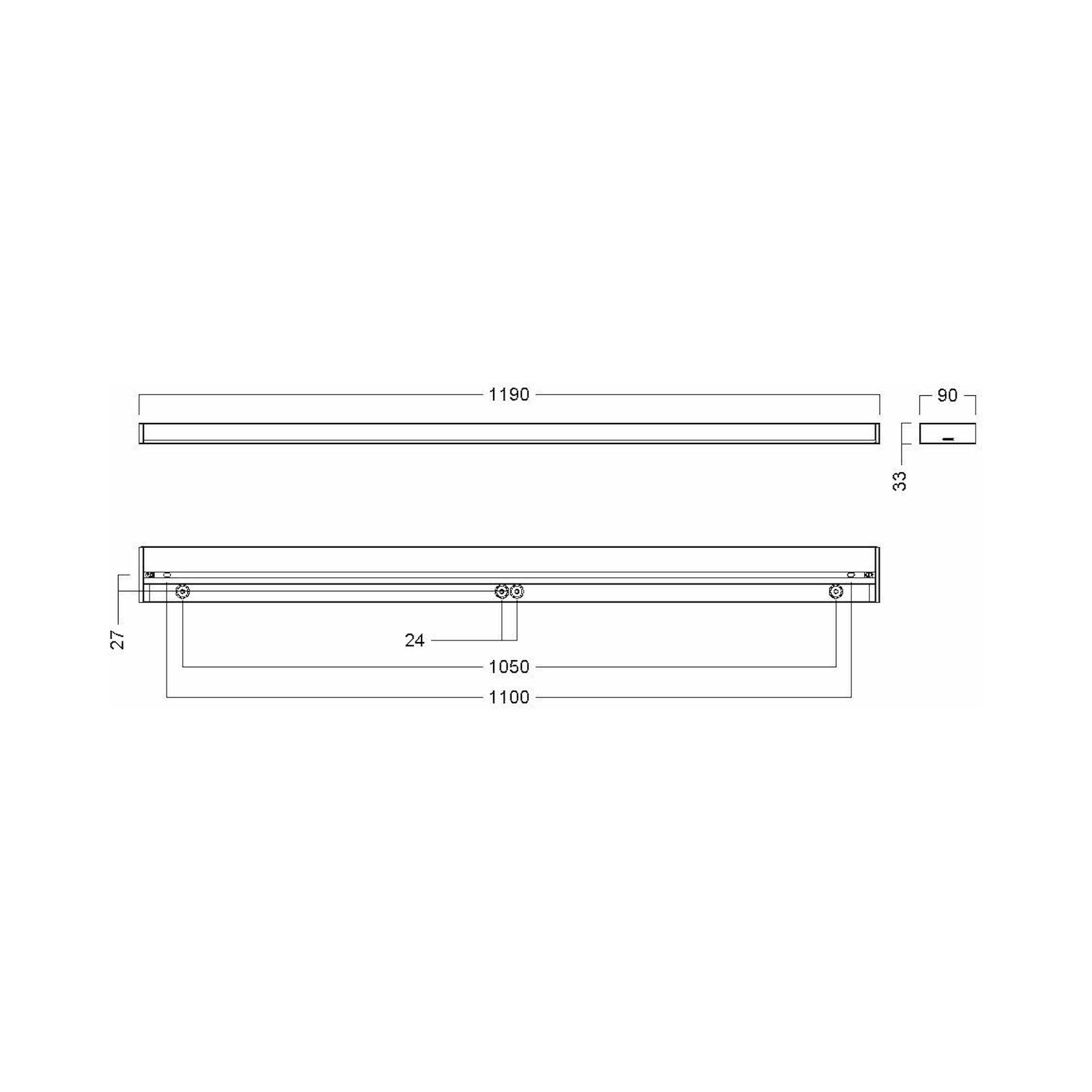 Glamox C21-S1200 surface-mounted luminaire, 2467 lm, 4000 K