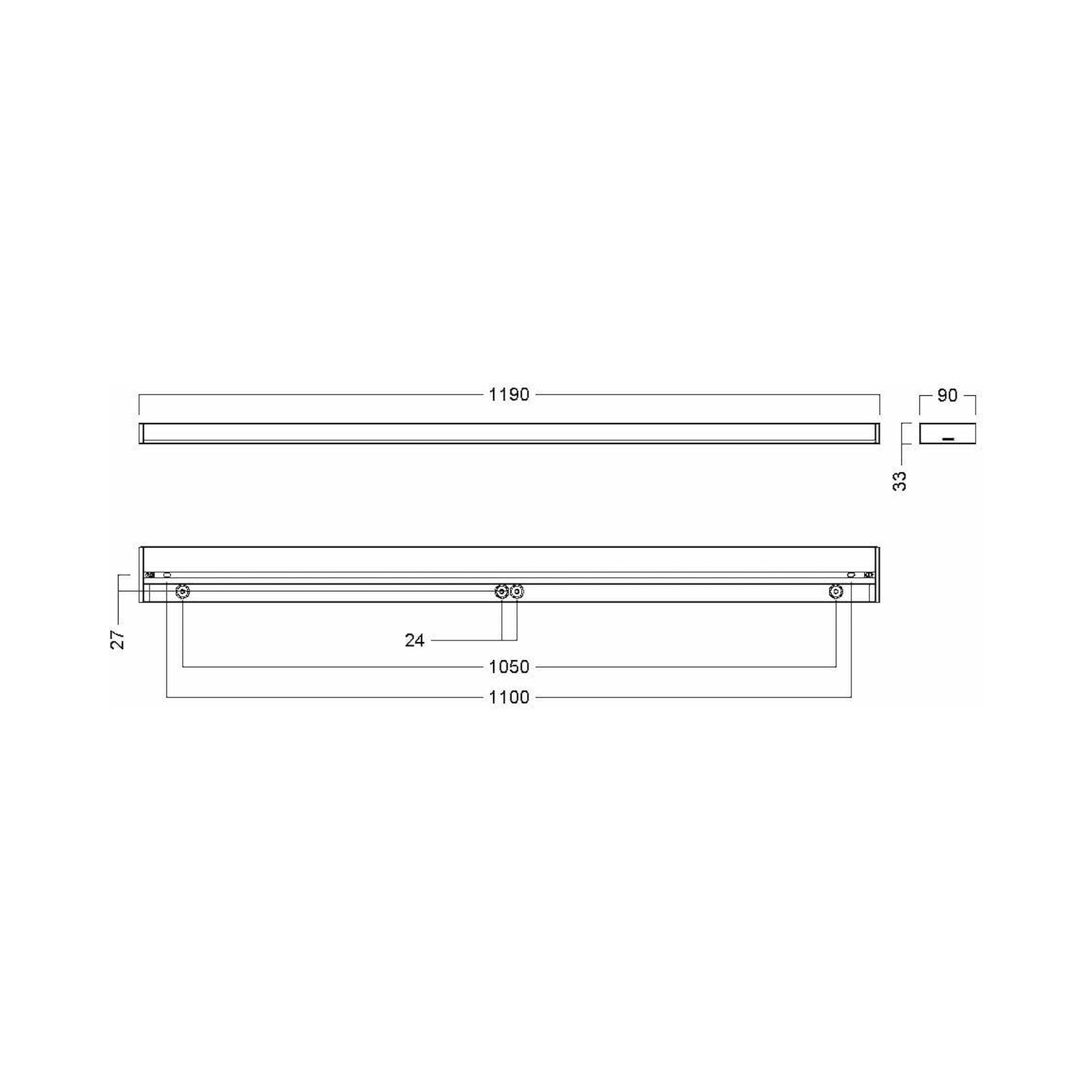 Glamox C21-S1200 surface-mounted luminaire, 2467 lm, 4000 K, tunable white