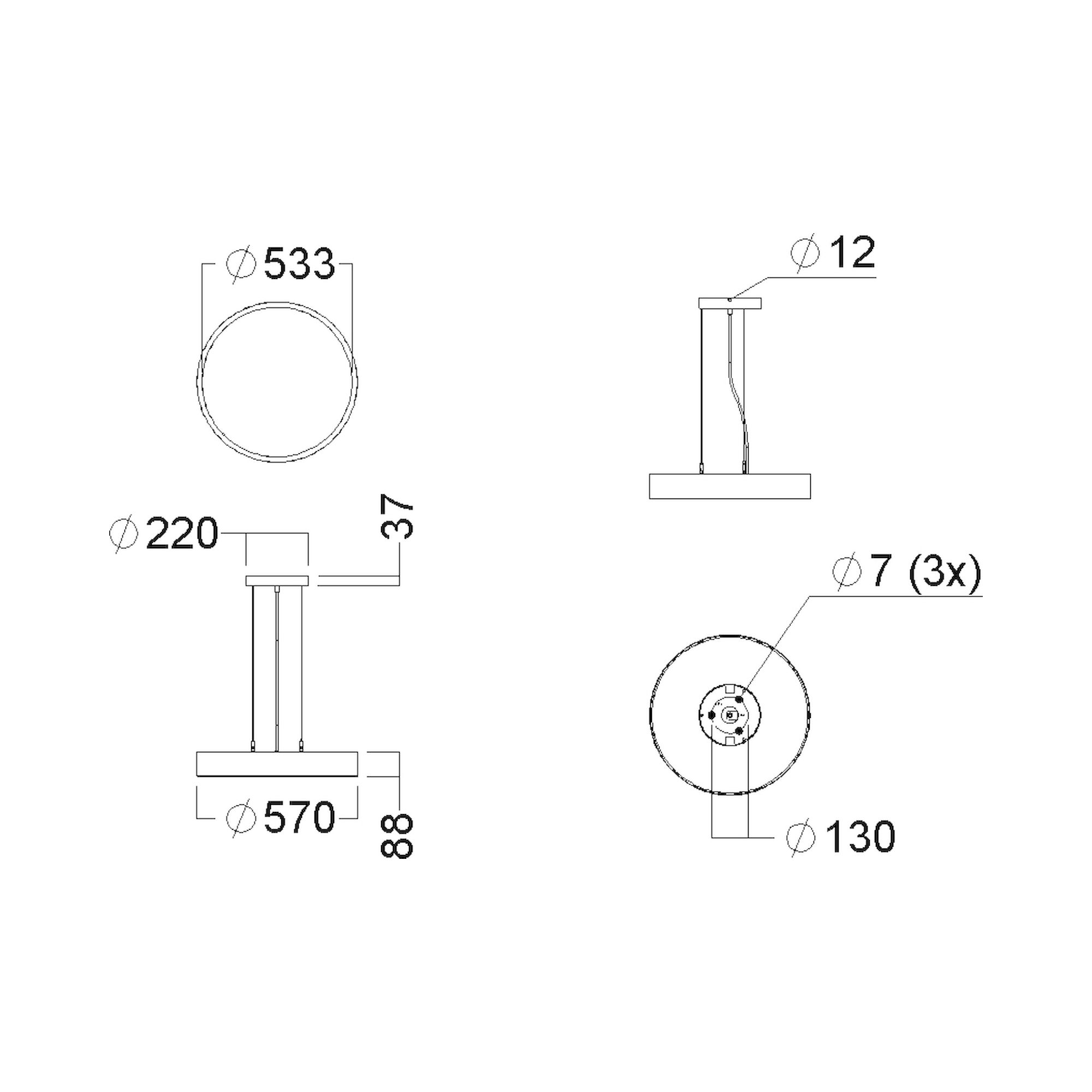Glamox C90-P570 luminaire décoratif, 6043 lm, 3000 K