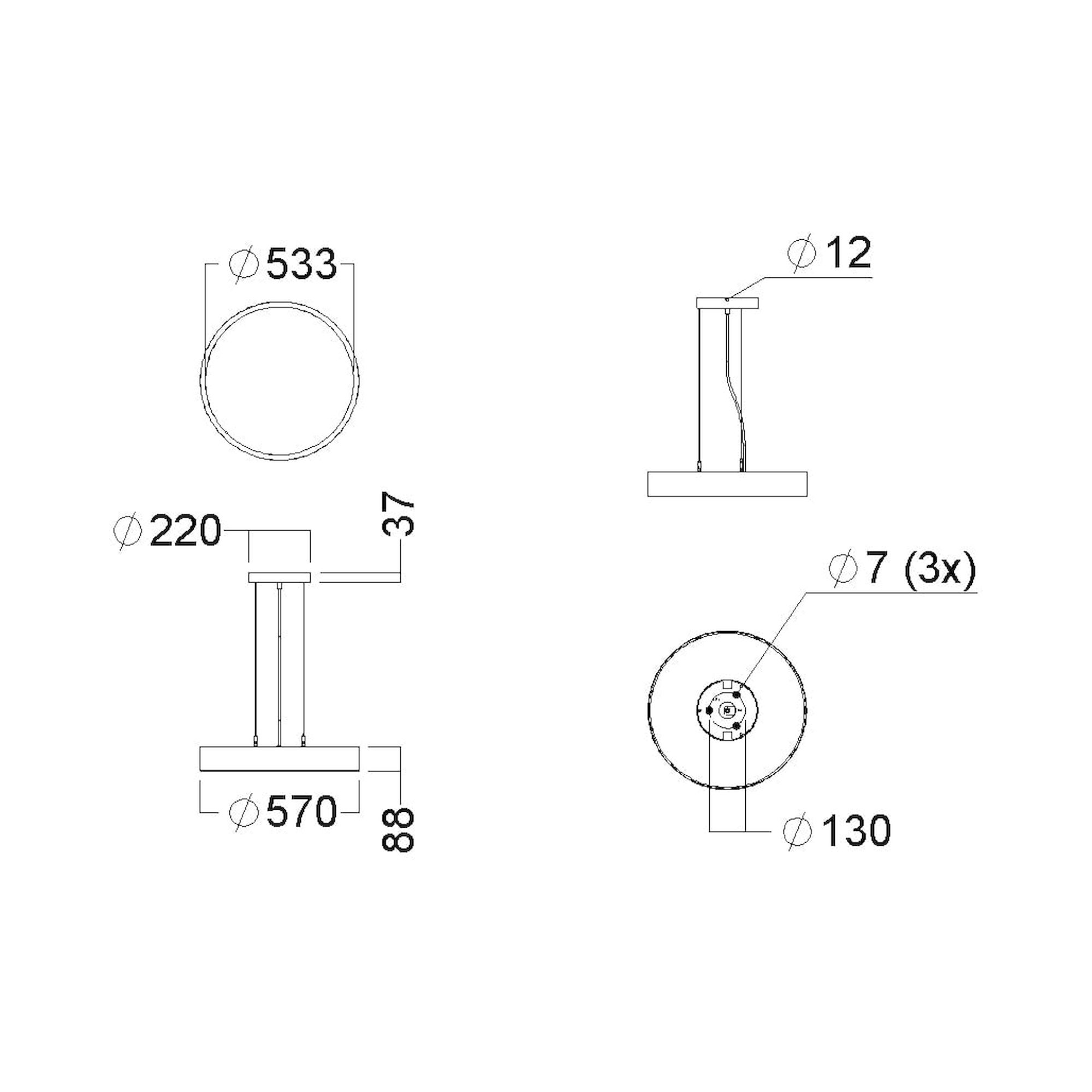 Glamox C90-P570 luminaire décoratif, 3340 lm, 3000 K