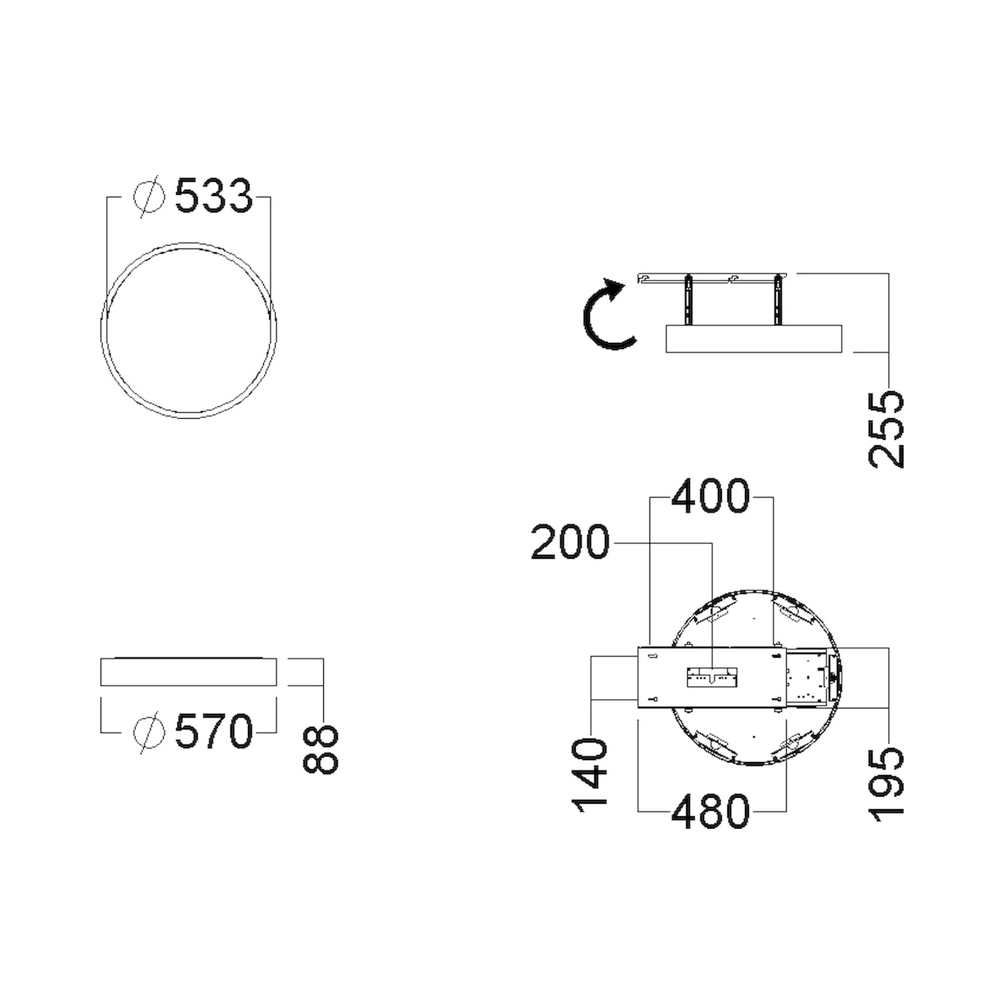 Glamox C90-S570 luminaire en saillie, 5004 lm, 4000 K