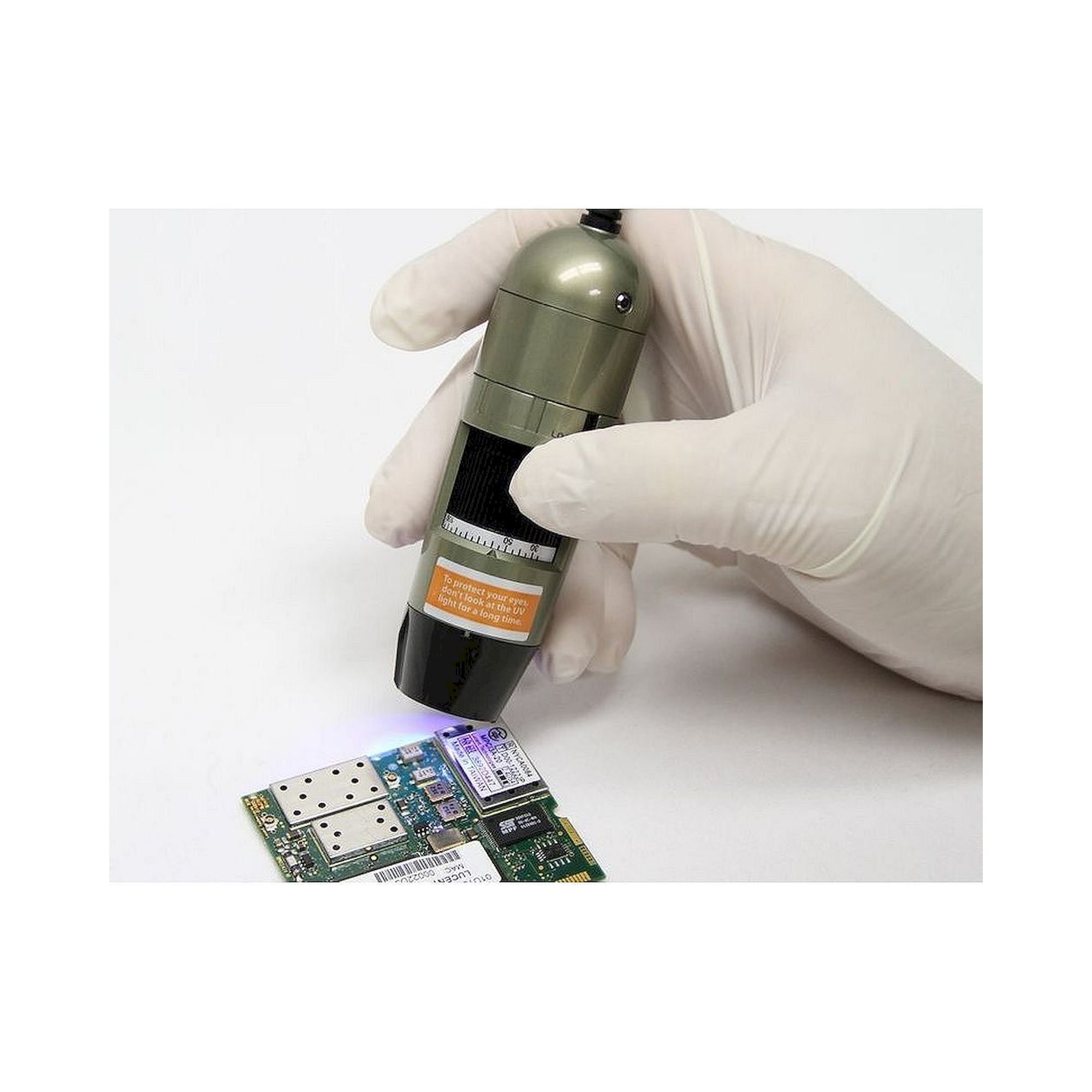 USB Microscope 1.3 MP 10-70x 200x Switchable White and UV 375nm - Dino-Lite AM4113T-FV2W