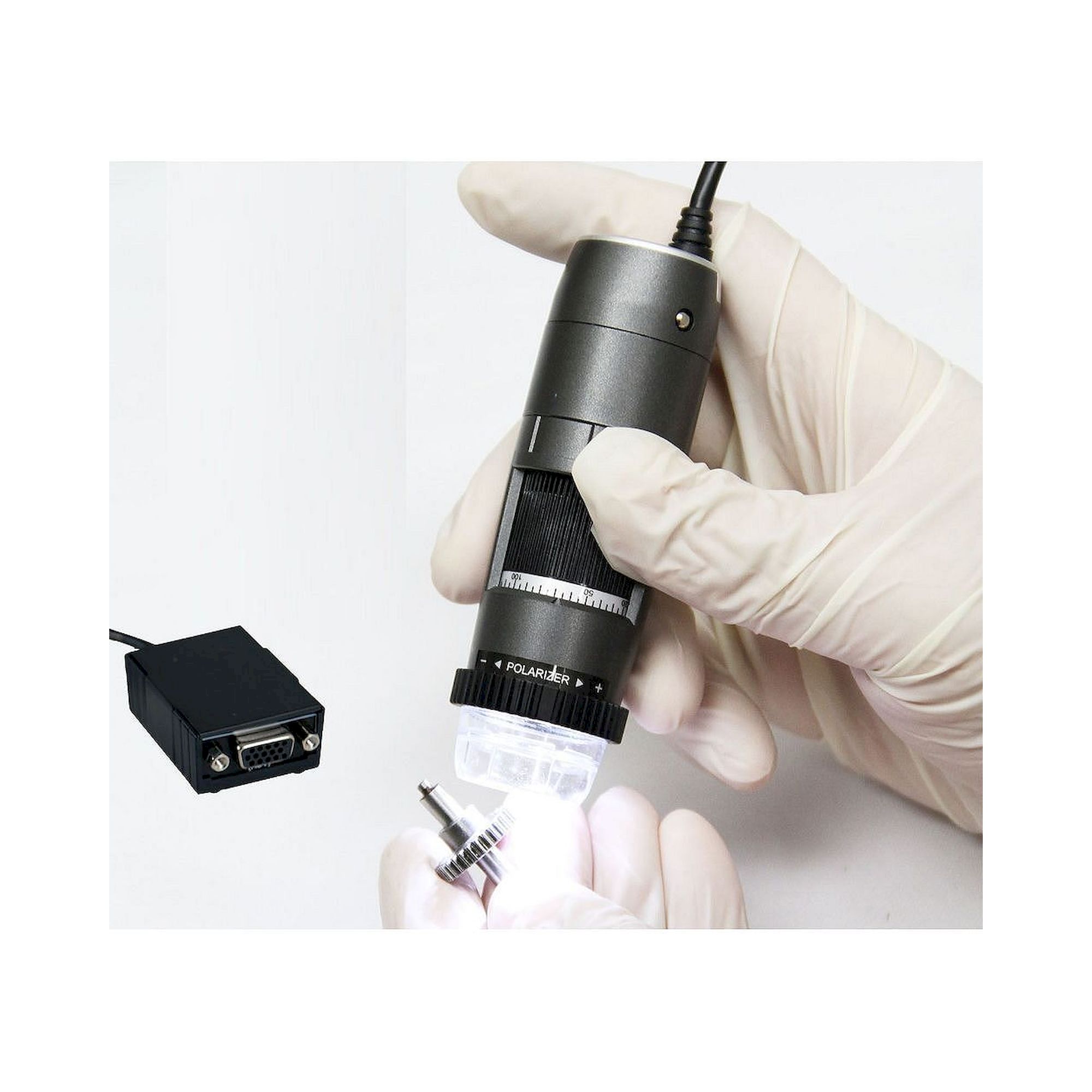 USB Handheld Microscope 720p 60 fps 10-140x LWD with Polarizer - Dino-Lite AM5216ZTL