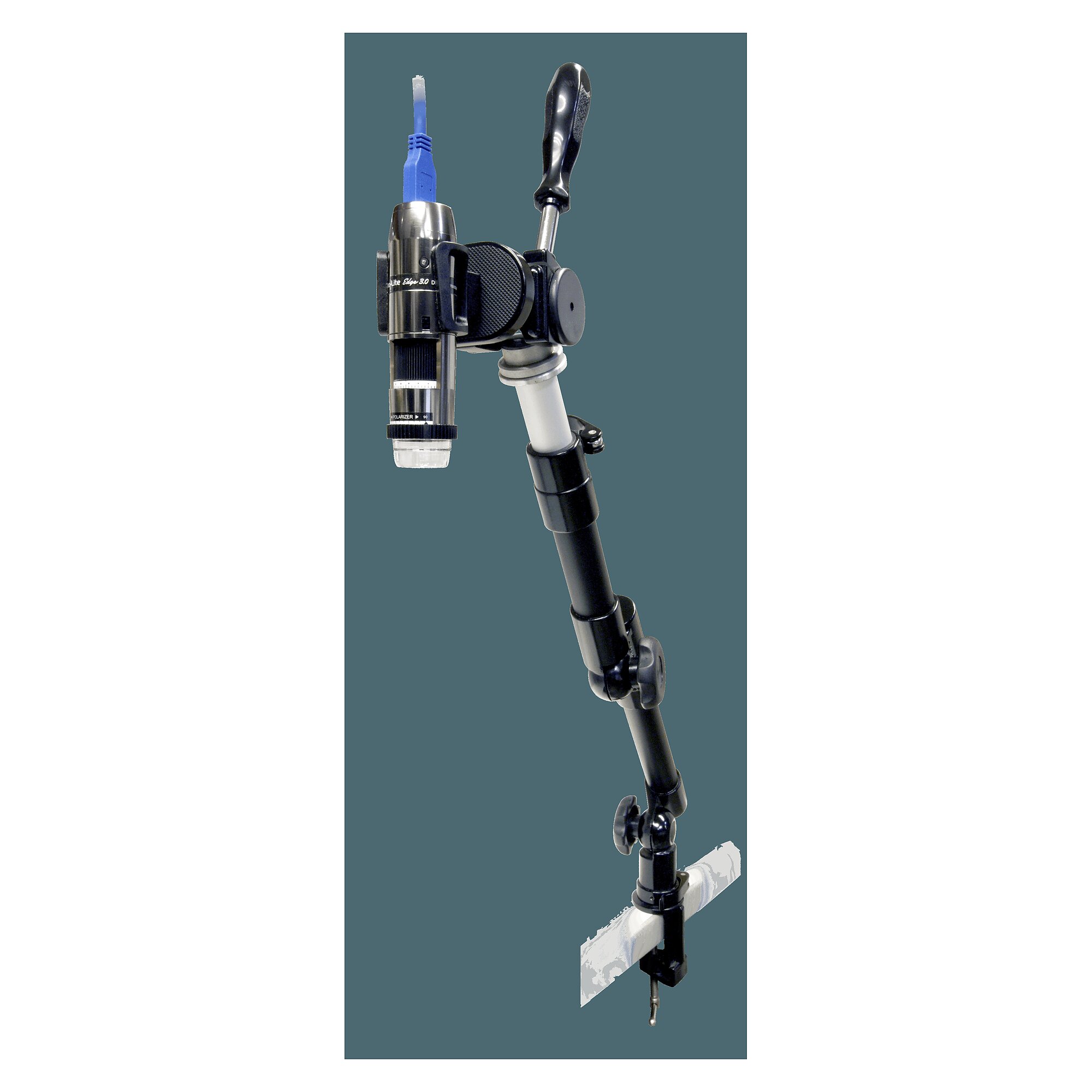 Statif à bras articulé trois points avec pince de table - Dino-Lite MS53B
