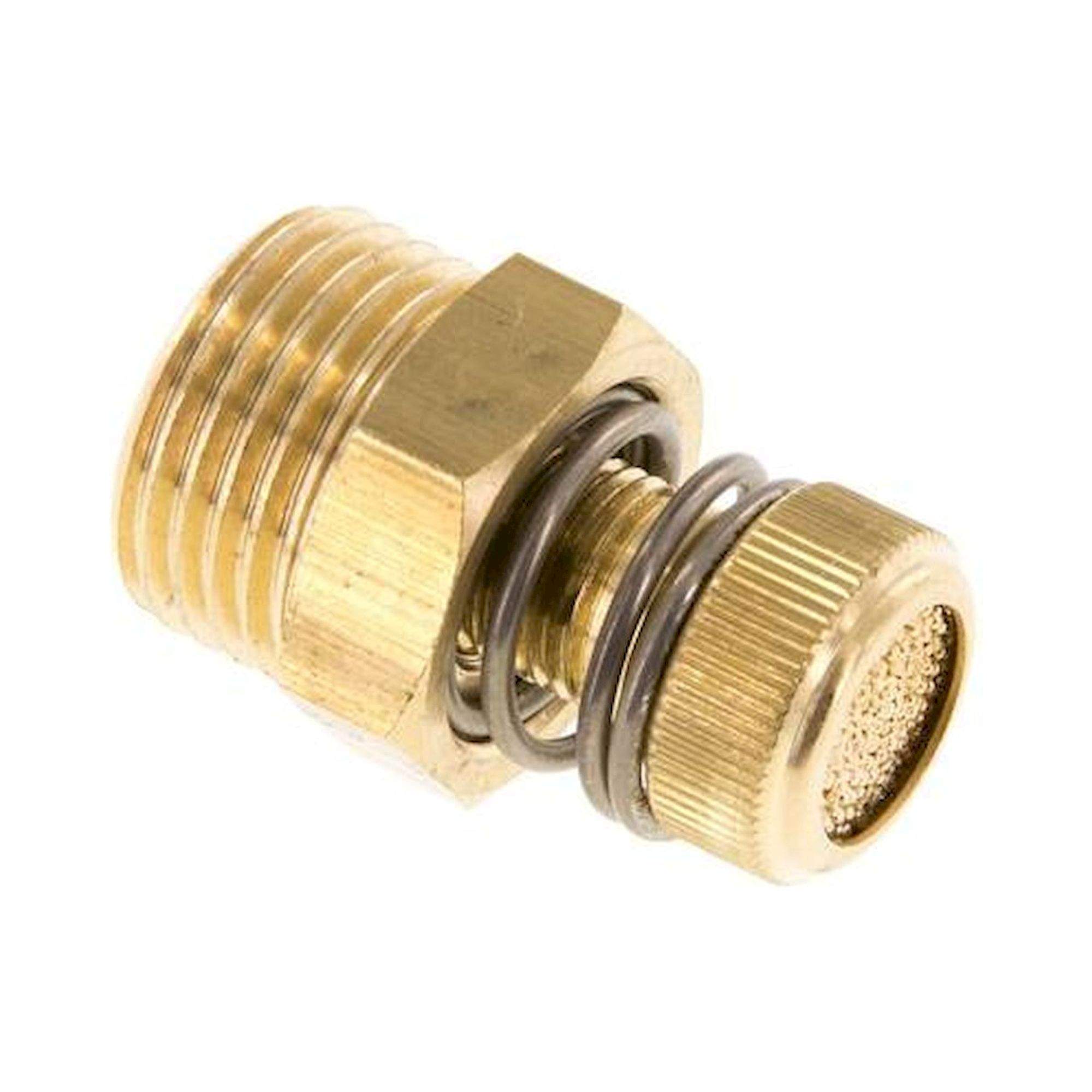 DS 12 B. Drosselschalldämpfer G 1/2", Messing, Rändelschraube