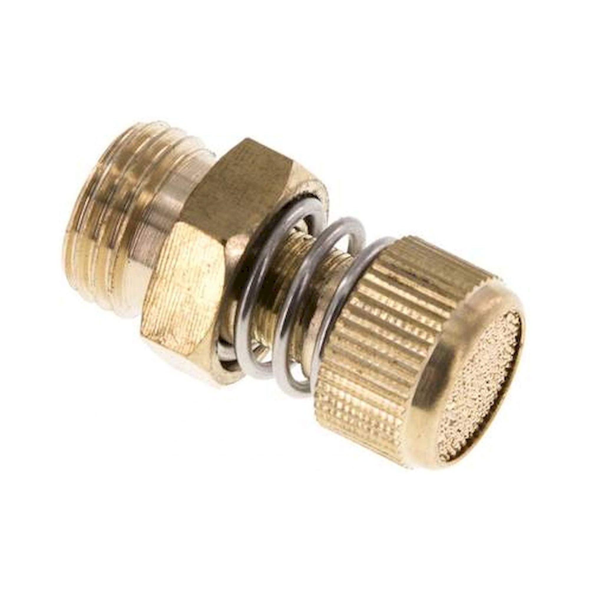 DS 14 B. Drosselschalldämpfer G 1/4", Messing, Rändelschraube