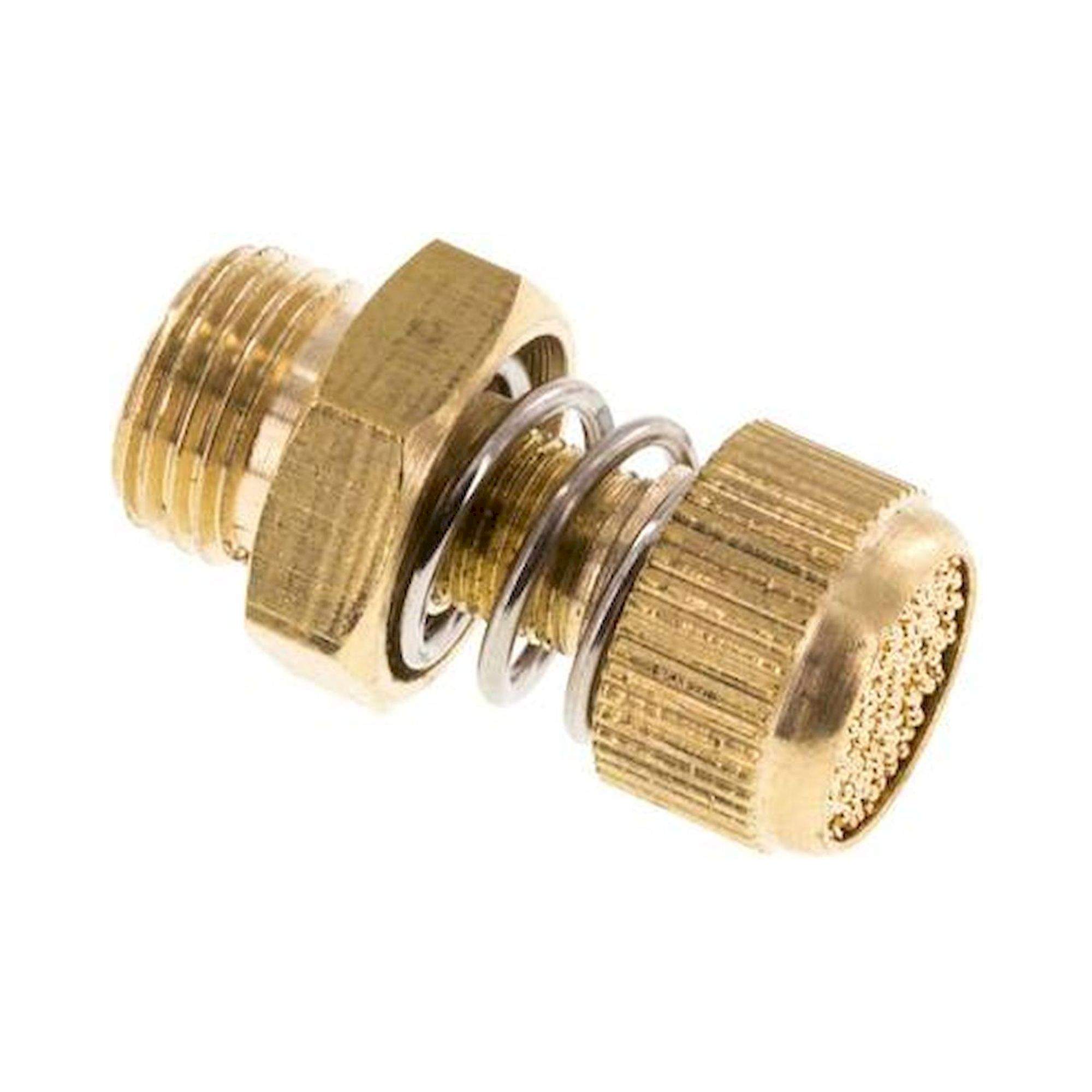 DS 18 B. Drosselschalldämpfer G 1/8", Messing, Rändelschraube