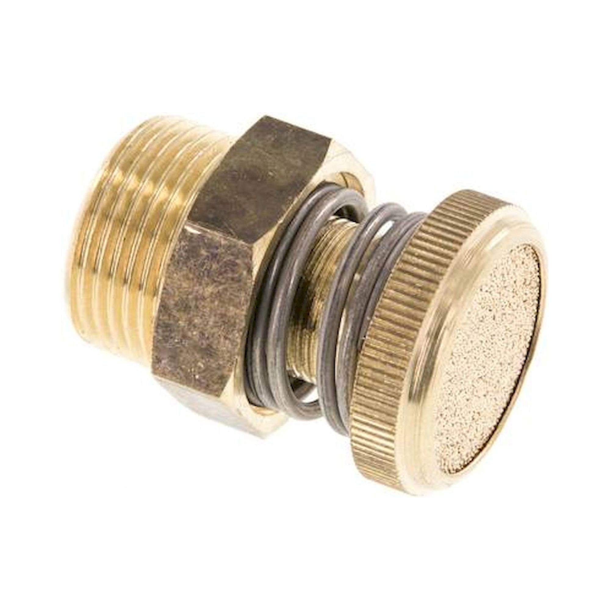 DS 34 B. Drosselschalldämpfer G 3/4", Messing, Rändelschraube