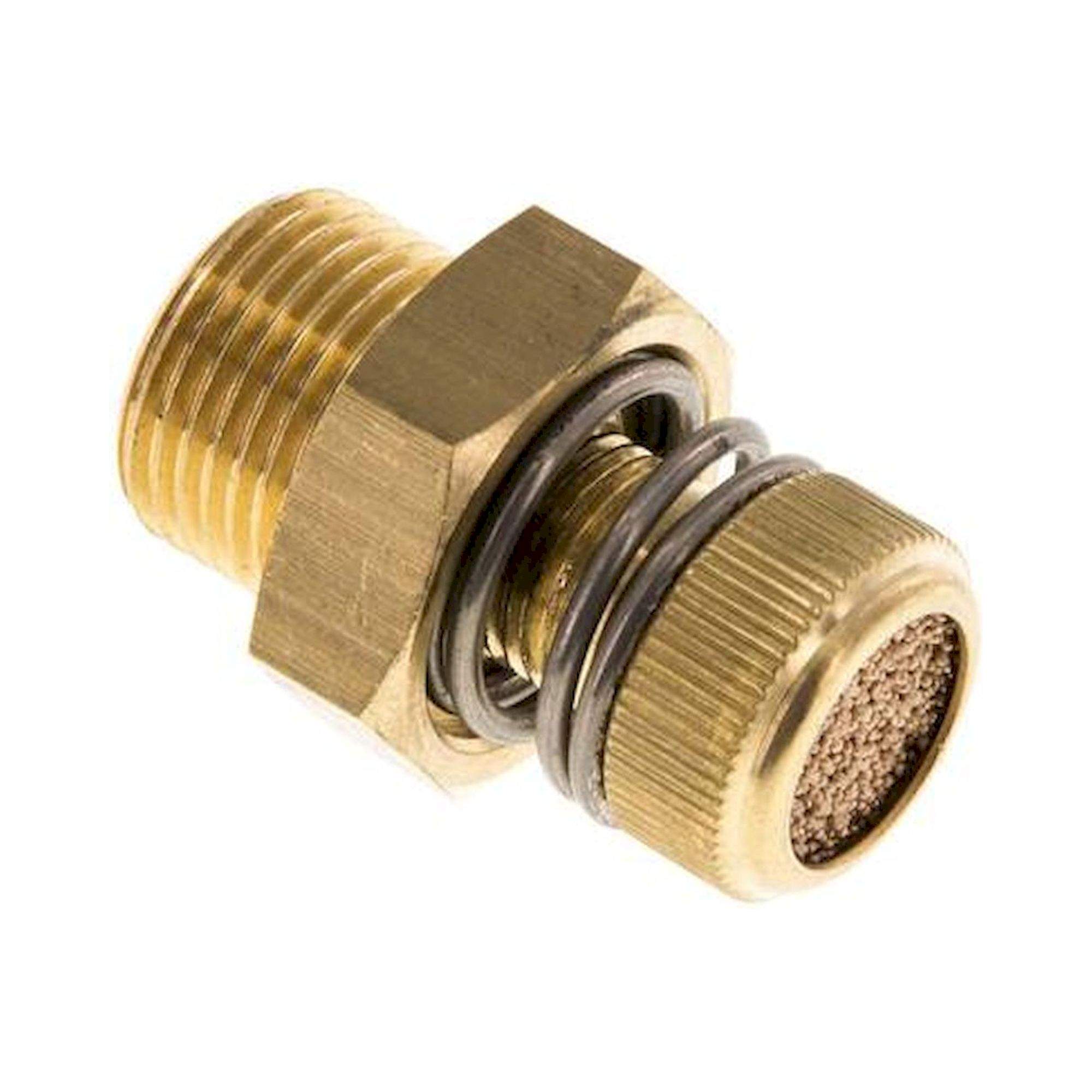 DS 38 B. Drosselschalldämpfer G 3/8", Messing, Rändelschraube