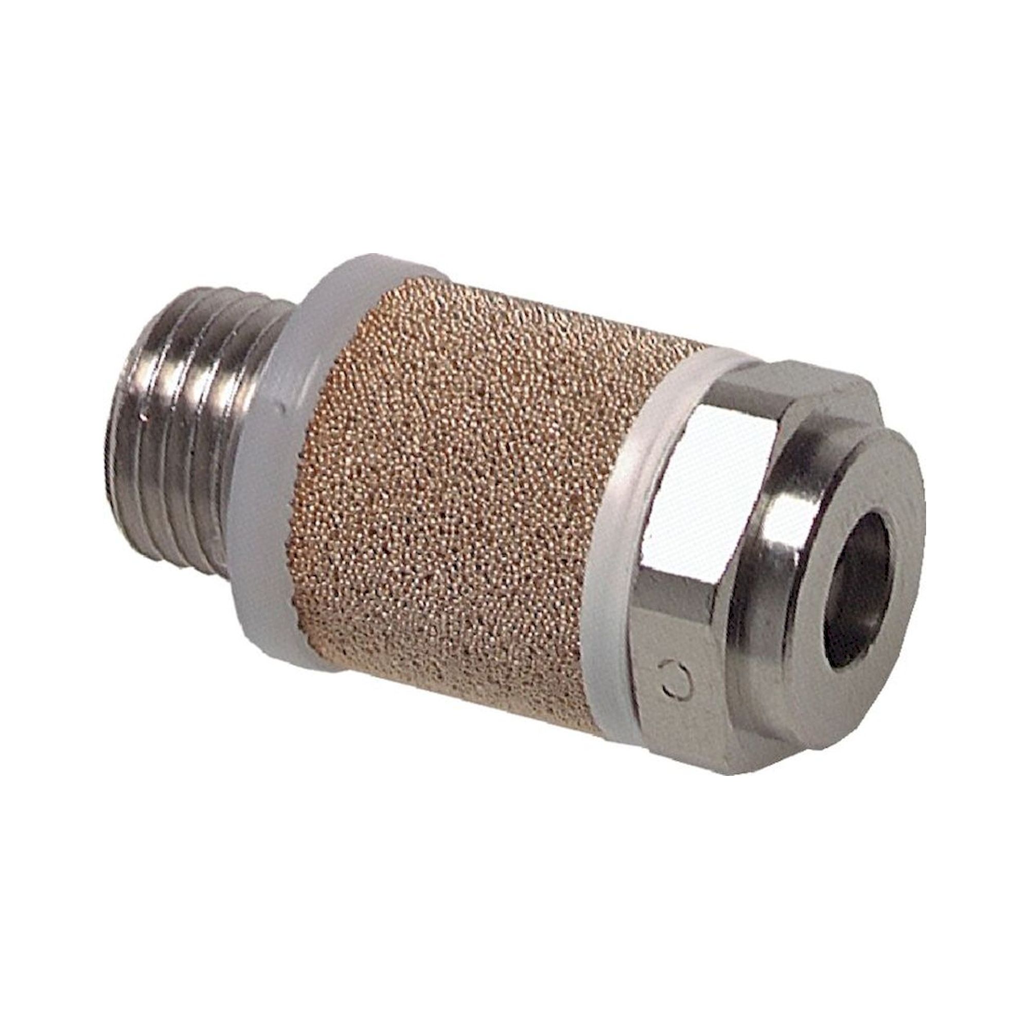 DS 18 GRL. Präzisionsdrosselschalldämpfer G 1/8", Messing vernickelt