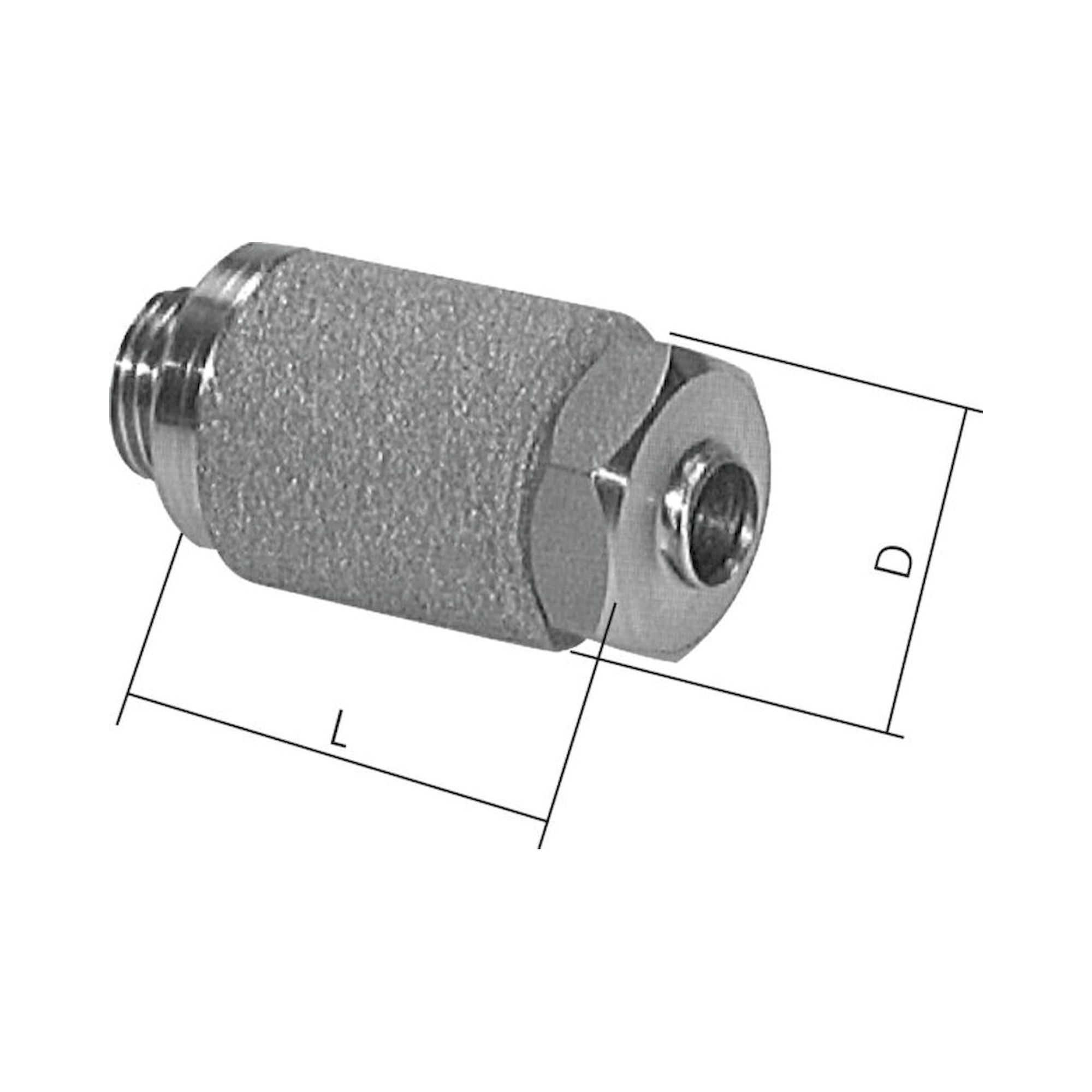 DS 14 GRL ES. Präzisionsdrosselschalldämpfer G 1/4", 1.4571