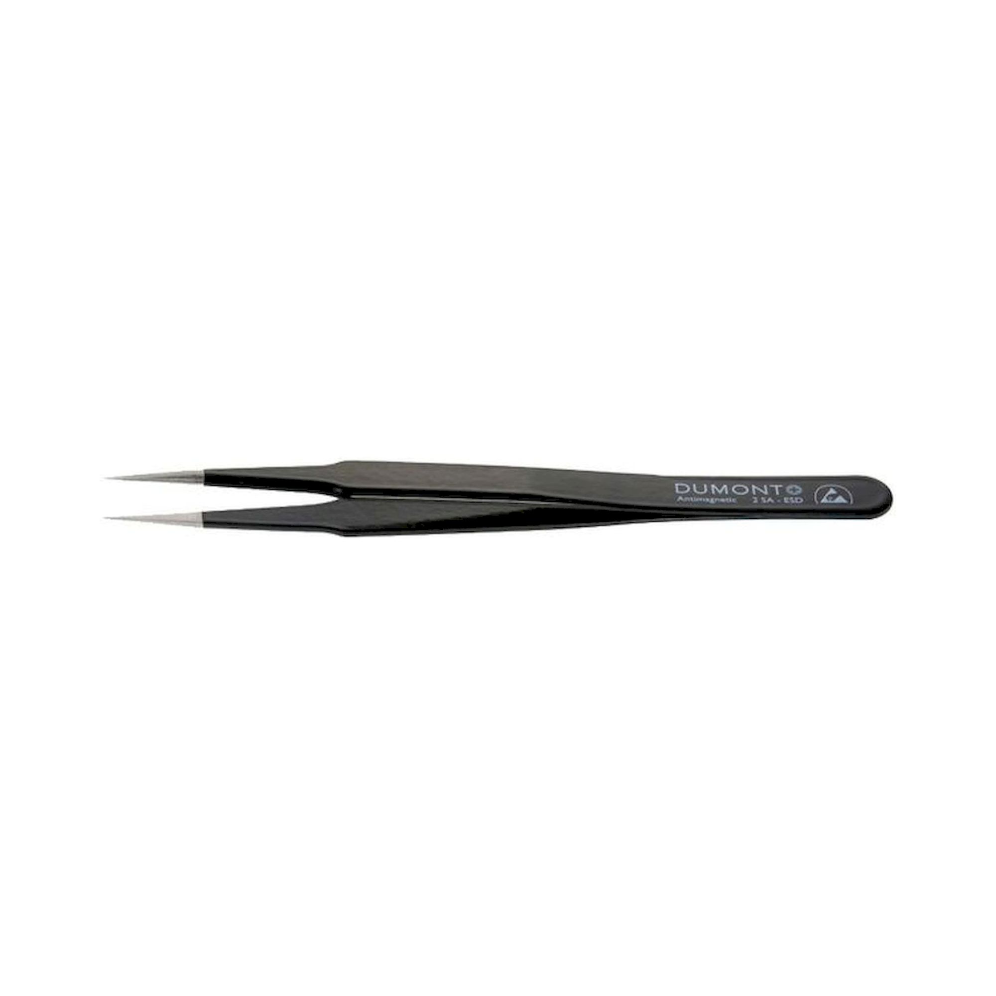 Dumont 0304-2SAESD-CO. ESD tweezers type 2, strong tips, amagnetic steel