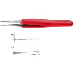 Dumont 0304-FSAESD-ET1. Tweezers Ergo ESD Type F, wide, square tips, amagnetic steel