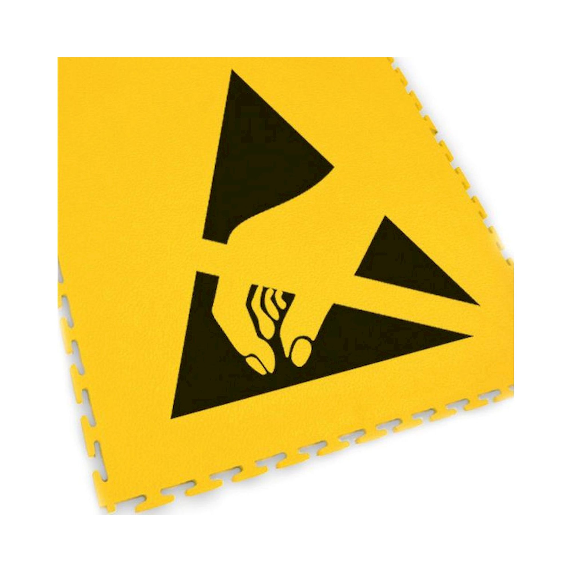 Ecotile 13.232/7. Bodenmarkierungsfliese mit ESD Logo, gelb, 1 Stück, 500x500x7 mm