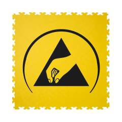 Ecotile 13.2322. Floor marking tile "ESD", X-Log, smooth texture, yellow, 7mm