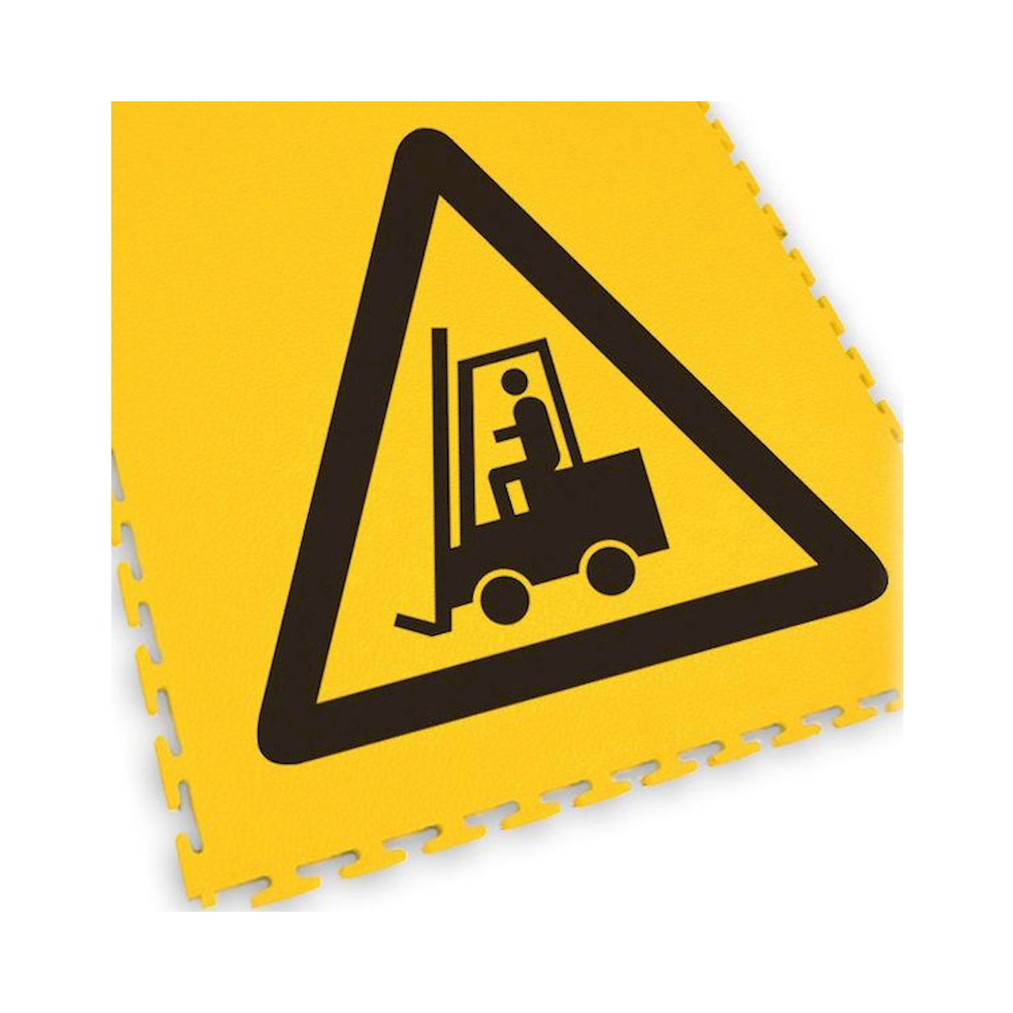 Ecotile 13234. Bodenmarkierungsfliese mit Logo Gabelstapler, 1 Stück, schwarz/gelb, 500x500 mm