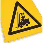 Ecotile 13234. Floor marking tile with logo Forklift, 1 piece, black/yellow, 500x500 mm