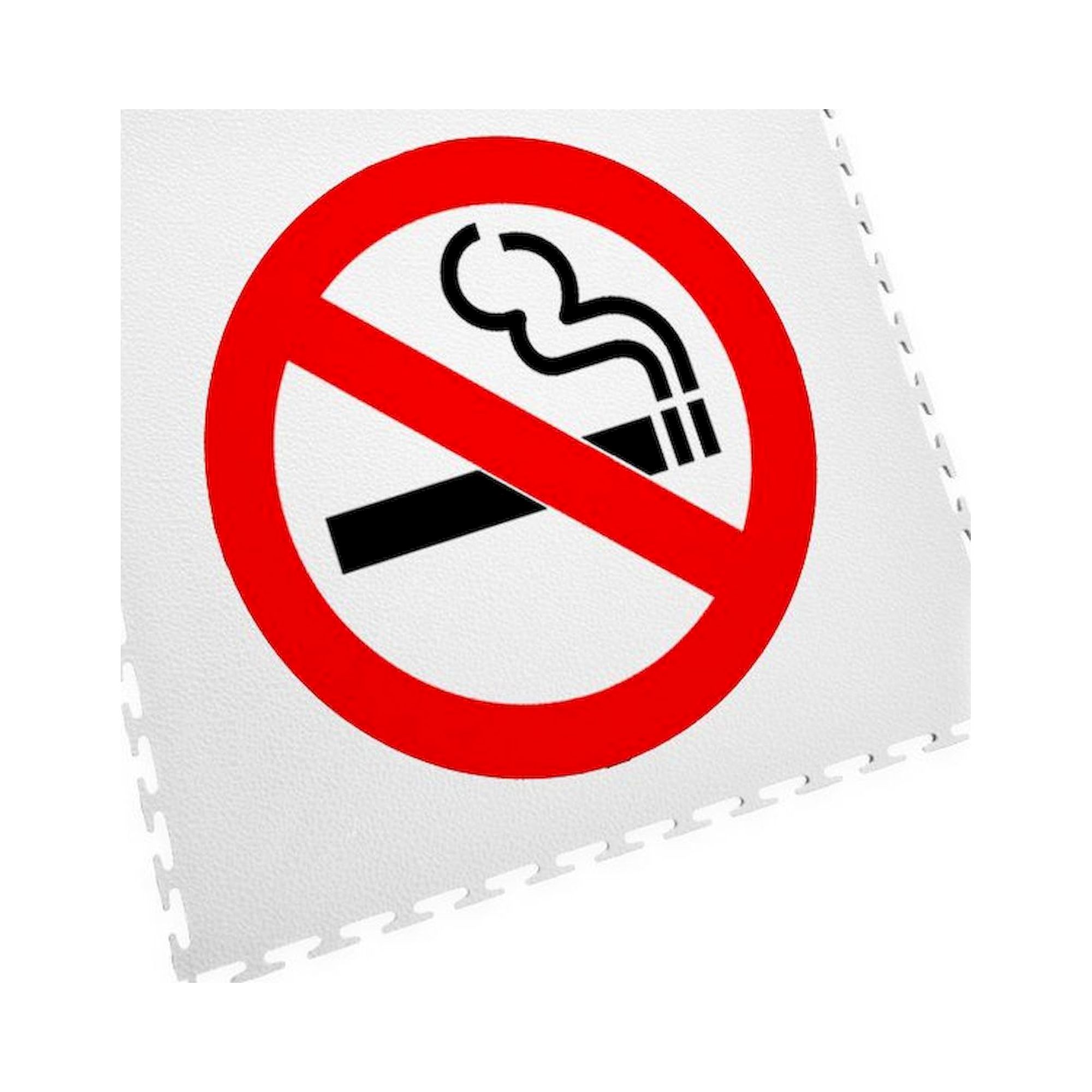 Ecotile 13236. Bodenmarkierungsfliese mit Logo Rauchen verboten, 1 Stück, weiß, 500x500 mm