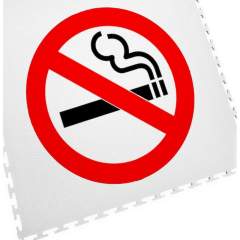 Ecotile 13236. Bodenmarkierungsfliese mit Logo Rauchen verboten, 1 Stück, weiß, 500x500 mm
