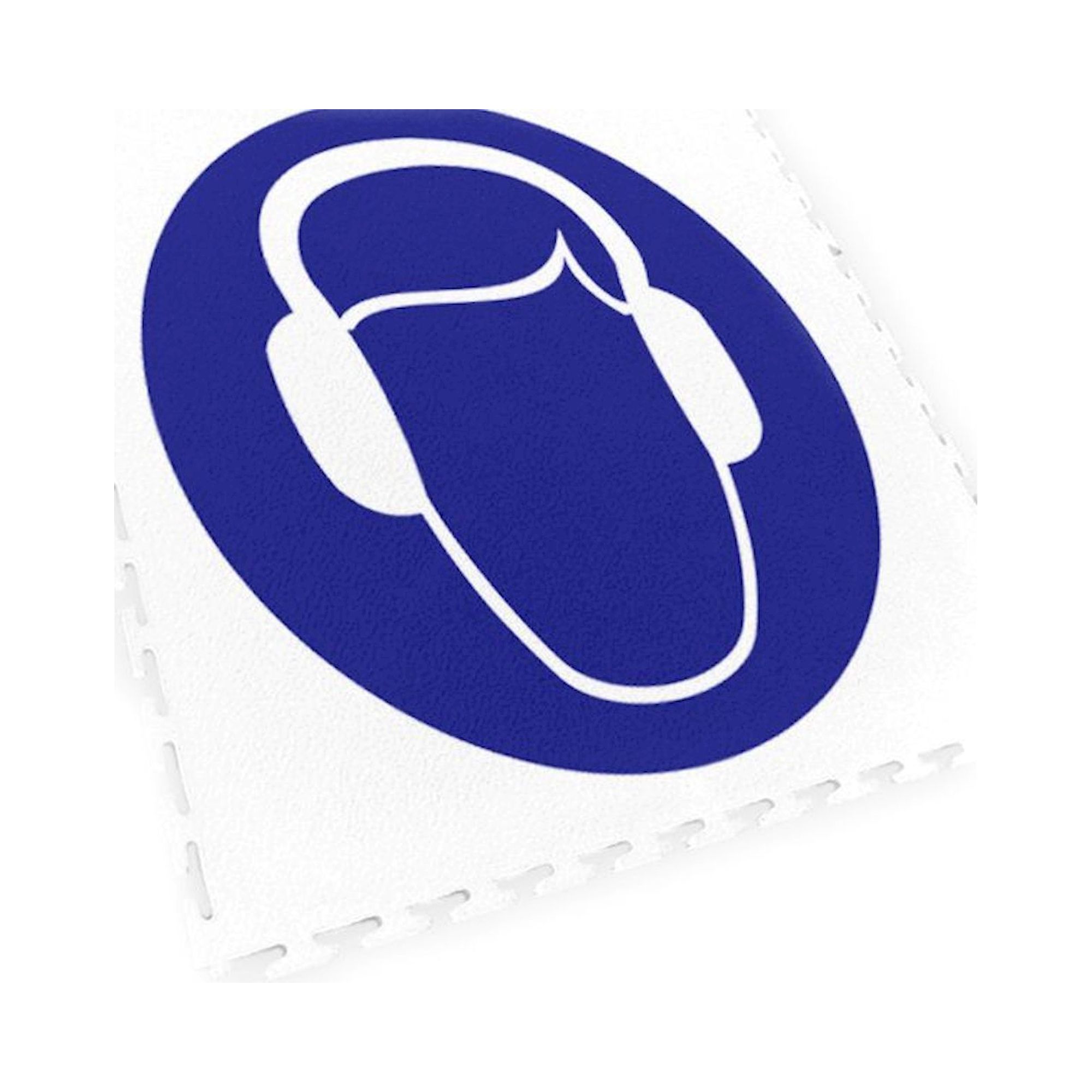 Ecotile 13239. Bodenmarkierungsfliese mit Logo Gehörschutz, blau, 1 Stück, 500x500 mm