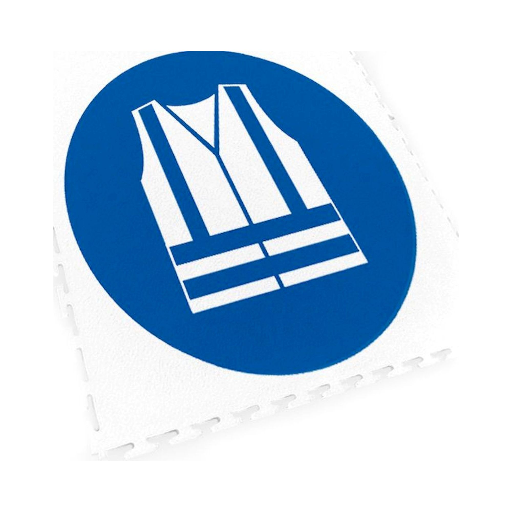 Ecotile 13240. Bodenmarkierungsfliese mit Logo Warnweste, blau, 1 Stück, 500x500 mm