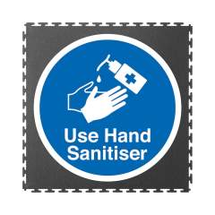 Ecotile 13400. Hand Desinfektionsmittel Logo-Bodenfliese, 1 Stück, 500x500x7 mm