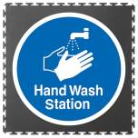 Ecotile 13401. Hand wash station logo floor tile, 1 piece, 500x500x7 mm